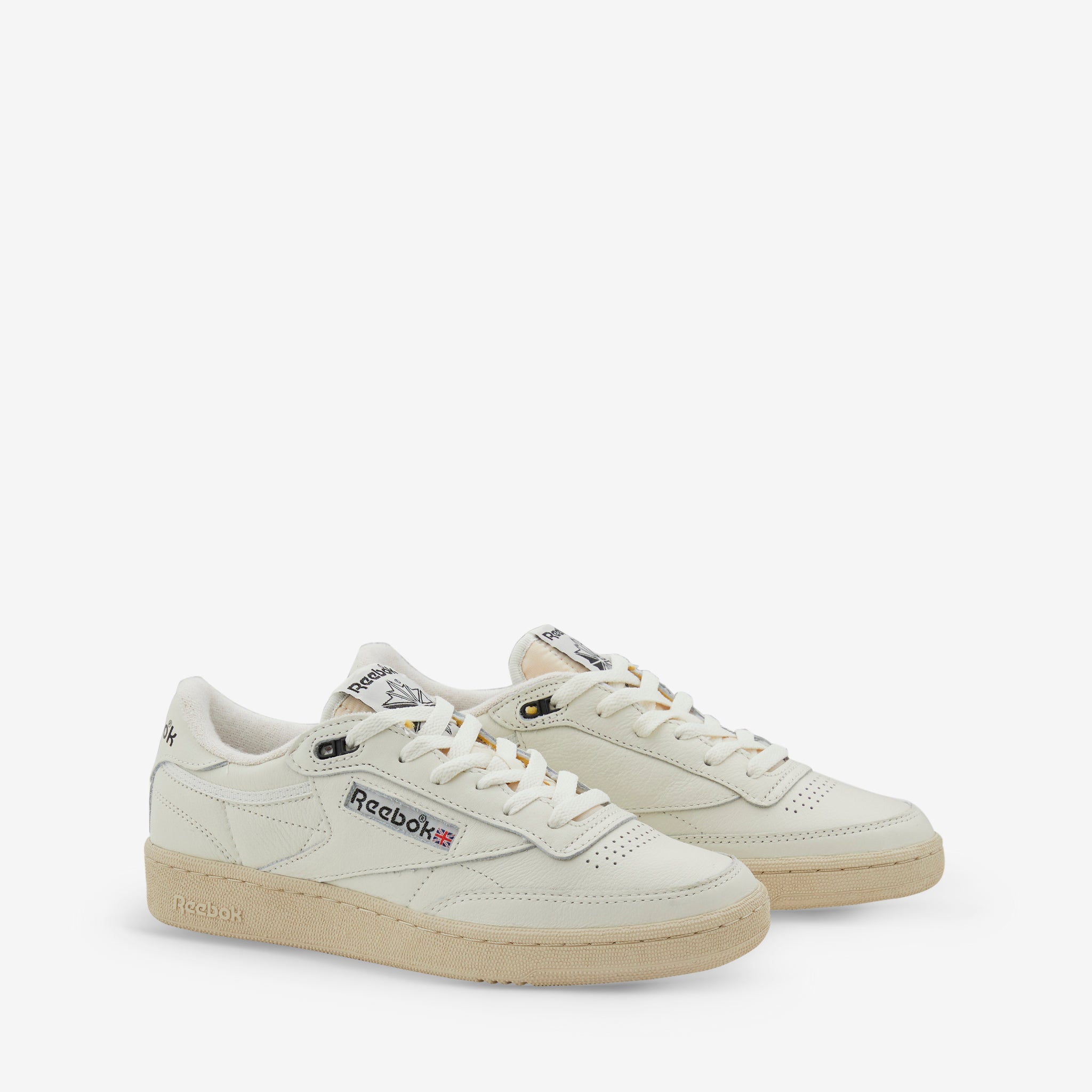 Reebok Club C 85 Vintage Sneakers in Chalk, Black & Paper White - Classic Comfort for Casual Wear & Street Style
