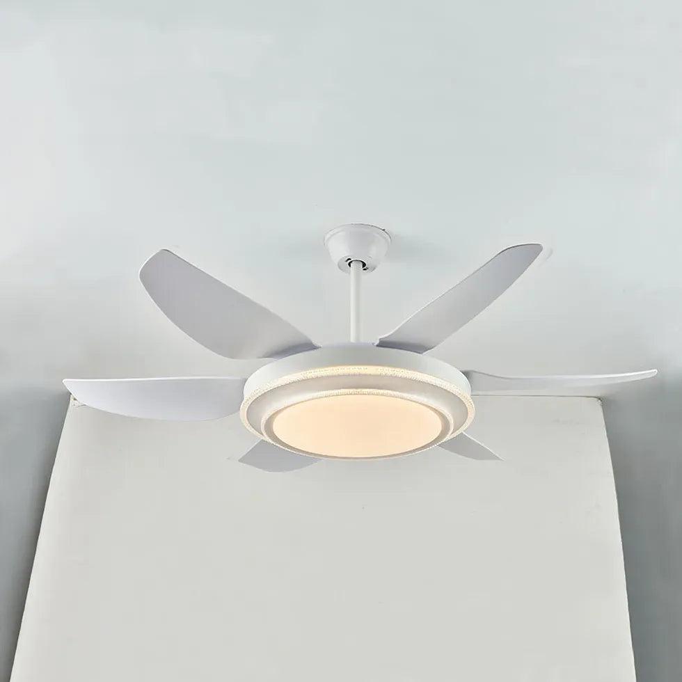 Modern Round LED Ceiling Fan with Light for Living Room, Bedroom, or Office - Energy Efficient & Stylish Home Cooling Solution