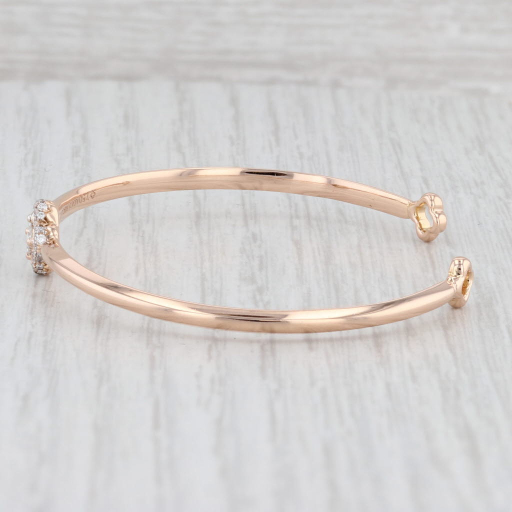 0.38ctw VS2 Diamond Cuff Bracelet in 18k Rose Gold - Adjustable 6.25