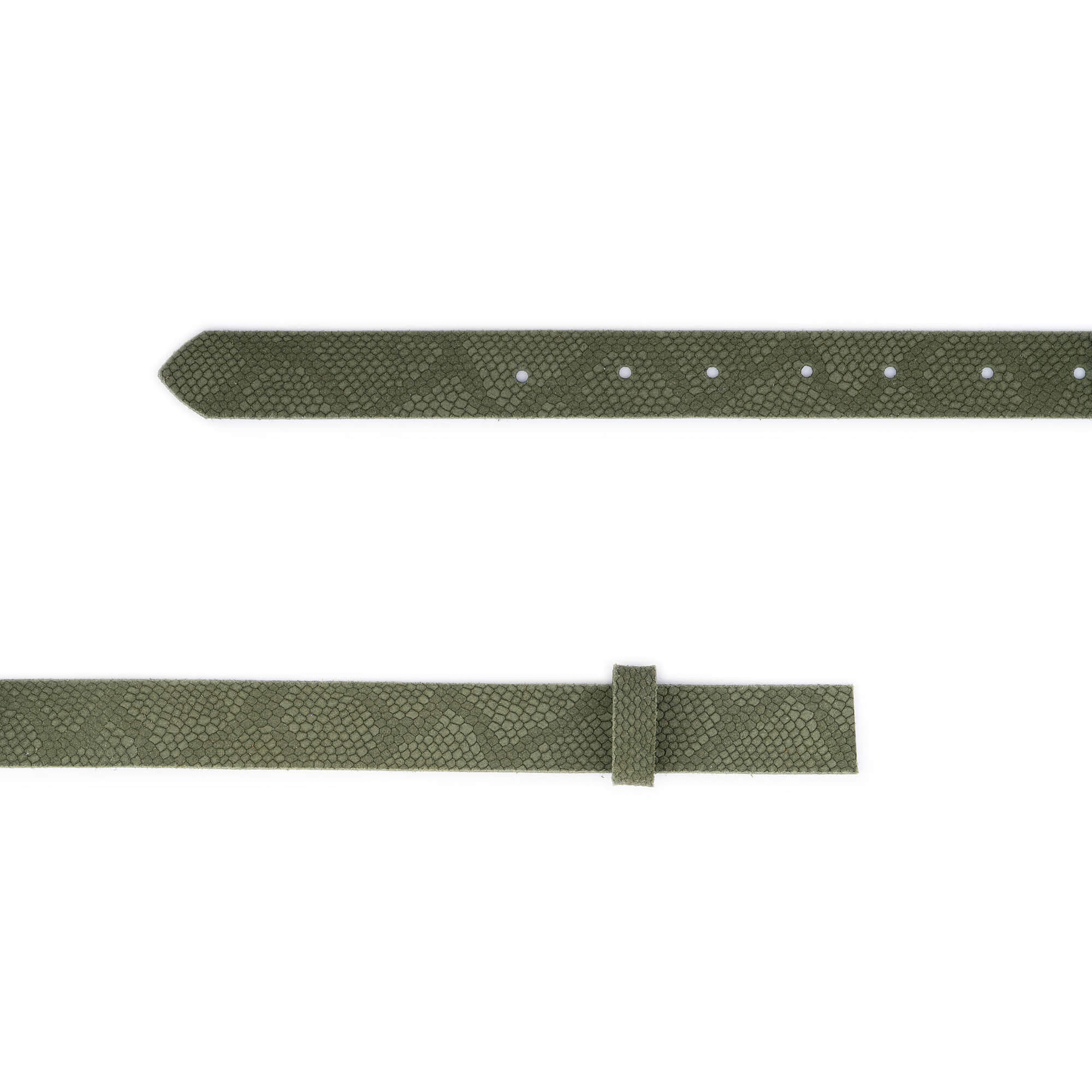 2.5cm Olive Green Snake Embossed Leather Belt Strap for Dunhill Buckles - Premium Replacement Belt for Men's Fashion Accessories