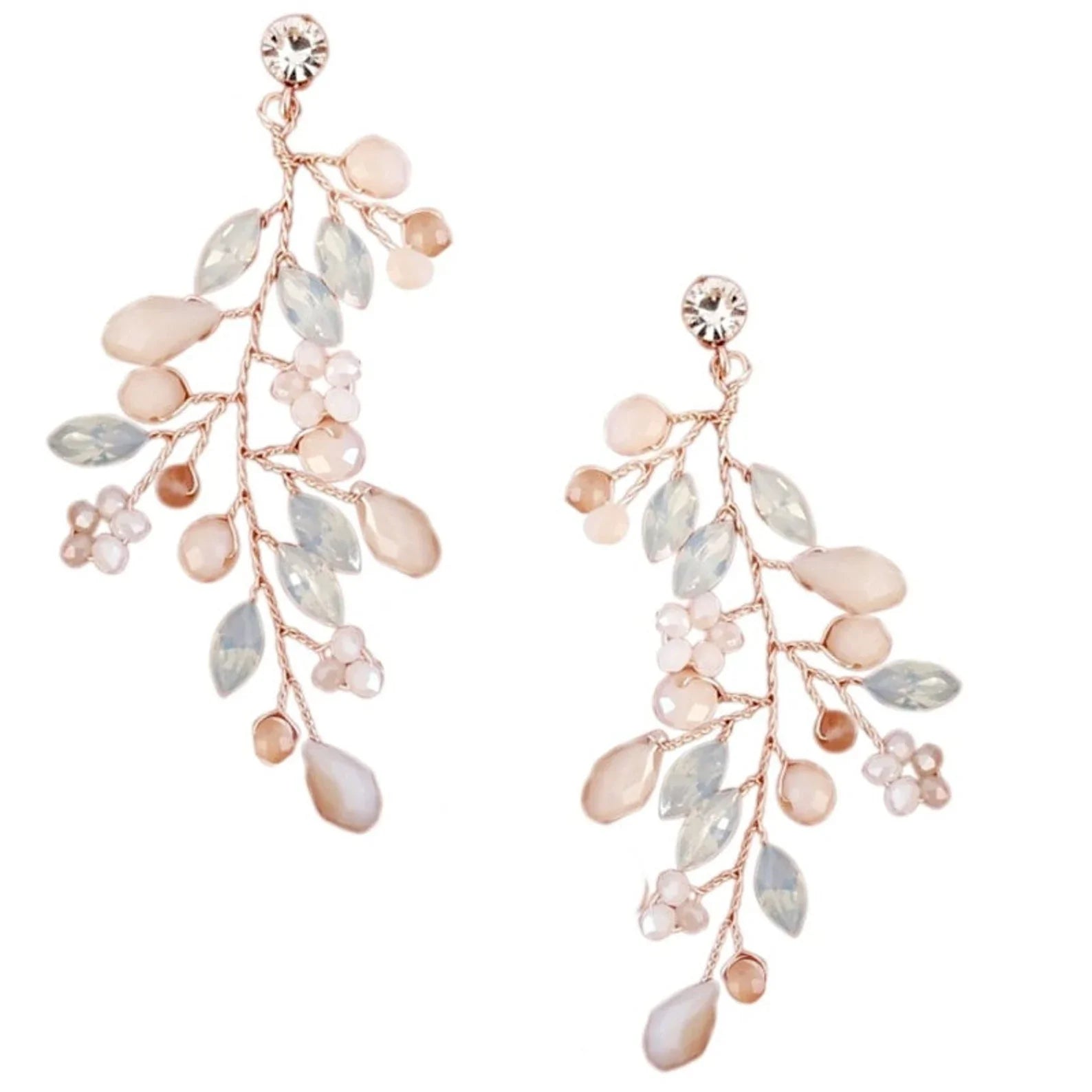 Elegant Blush Pink Pearl Wedding Earrings for Bride - A9036 | Perfect for Bridal, Prom, and Formal Events