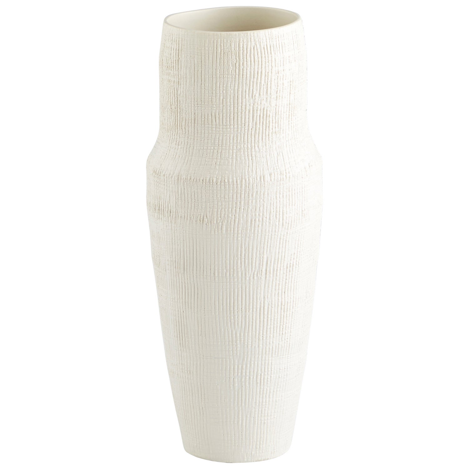 Cyan Design 10920 Leela Vase - White Medium Ceramic Vase for Home Decor, Wedding Centerpiece, and Floral Arrangements