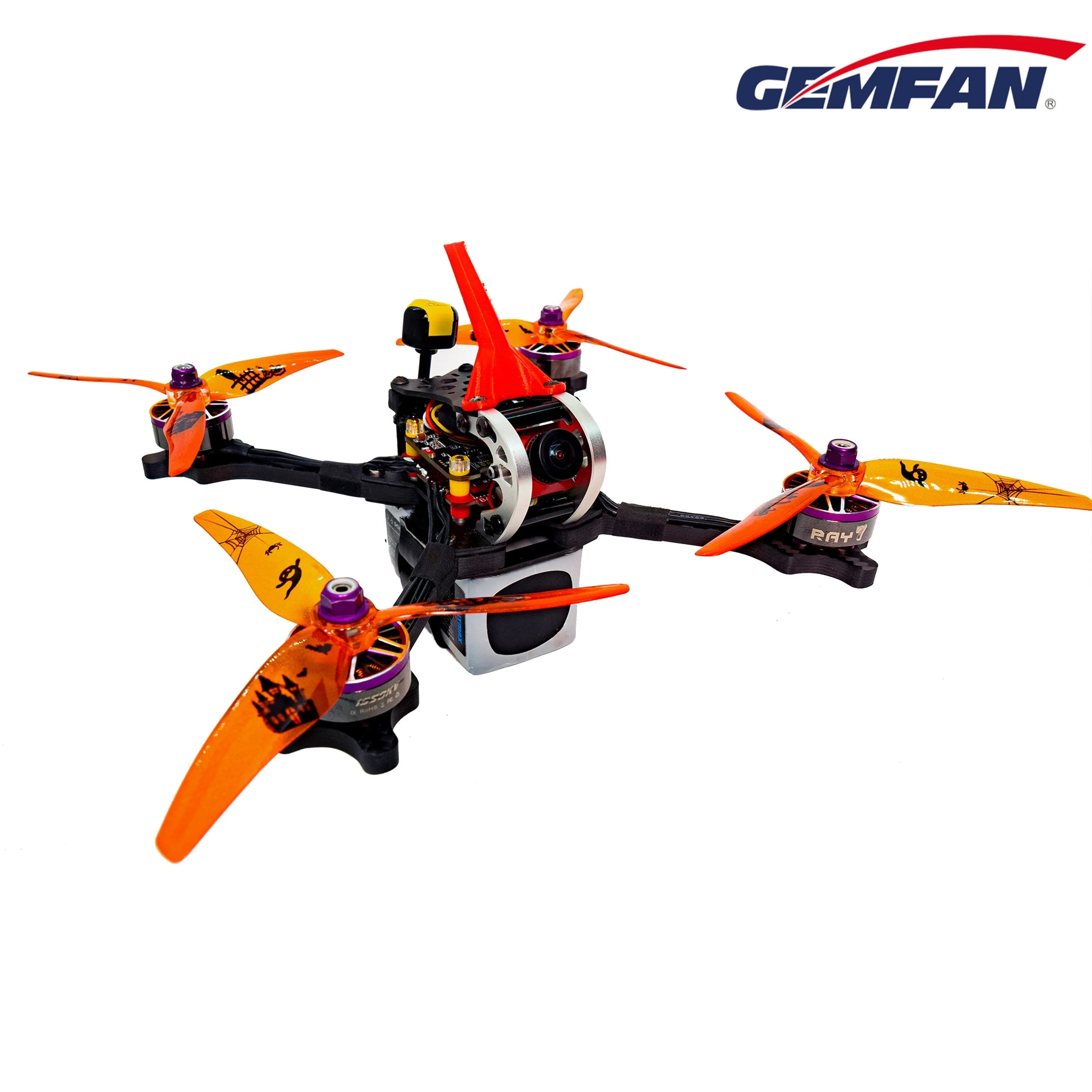 Gemfan Halloween 51466 V2 3-Blade Propeller - 12 Pack - Durable ABS Plastic for FPV Drones, Quadcopters, and RC Aircraft - Perfect for Racing, Freestyle Flying, and Aerial Photography