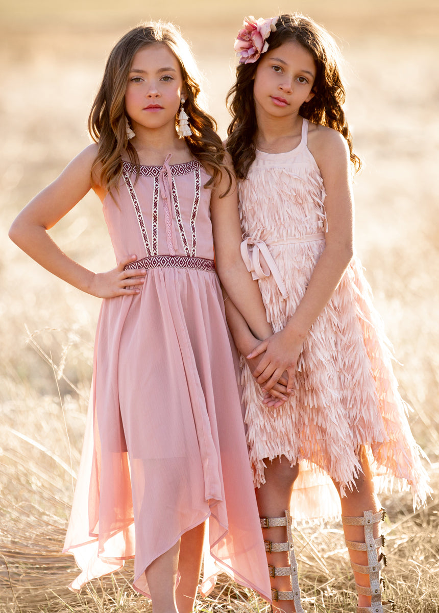 Caleo Women's Blush Pink Dress - Elegant & Comfortable for Parties, Weddings & Special Occasions