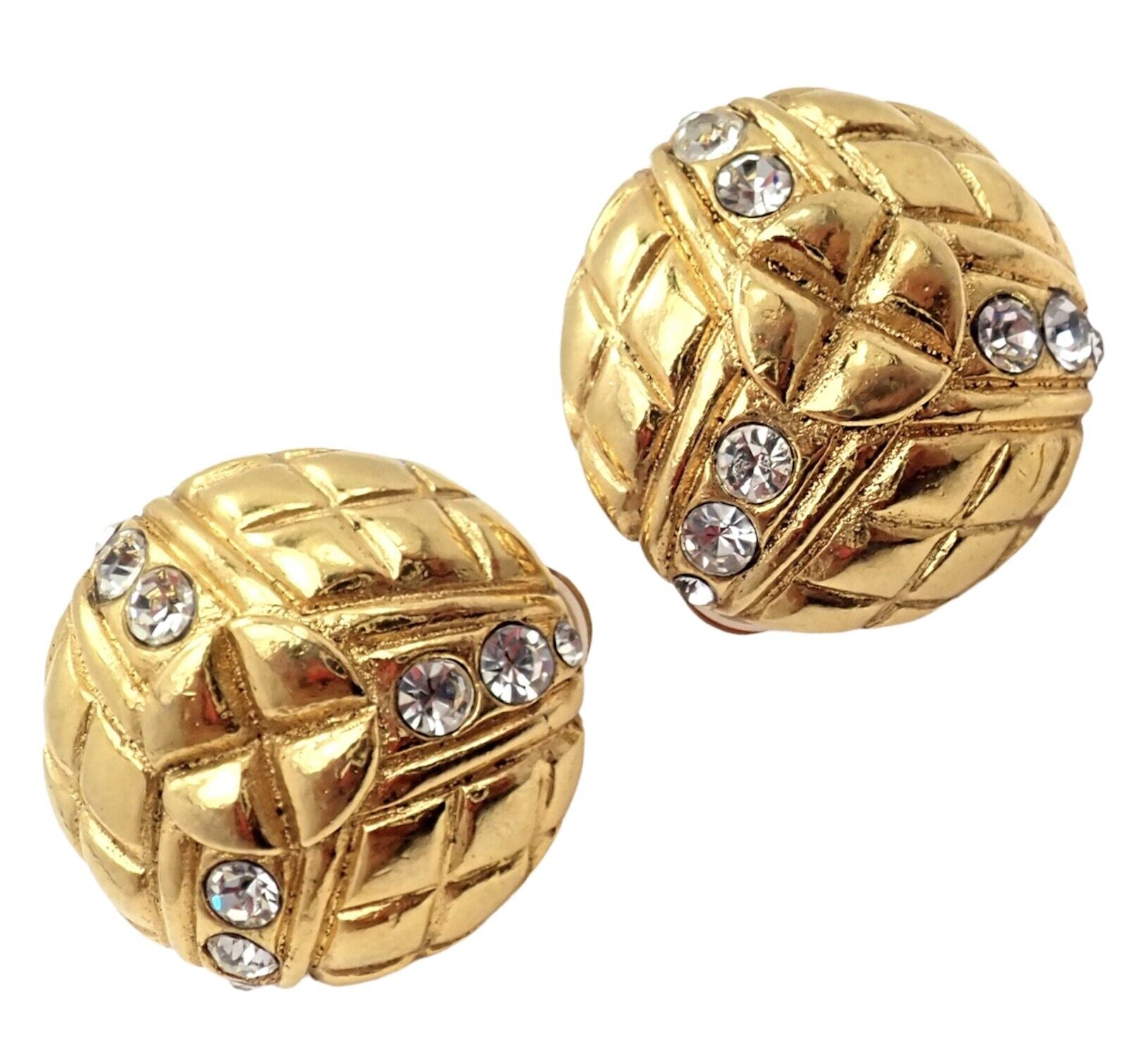 Vintage Chanel Paris France Crystal Earrings 1970s - Authentic Retro Luxury Jewelry for Women - Perfect for Parties, Weddings & Special Occasions