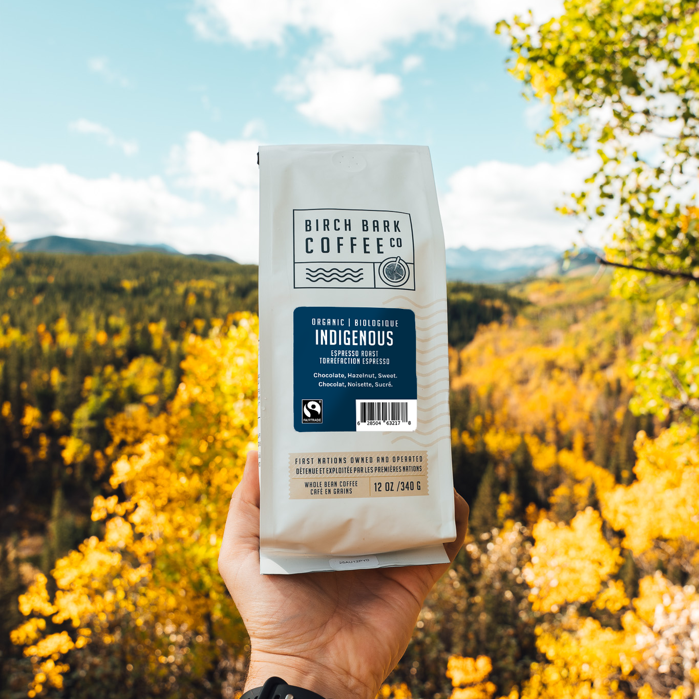 Organic Birch Bark Indigenous Espresso FTO Whole Bean Coffee - 12oz Bag | Fair Trade, Single Origin | Perfect for Home Brewing, Office Use & Gifts