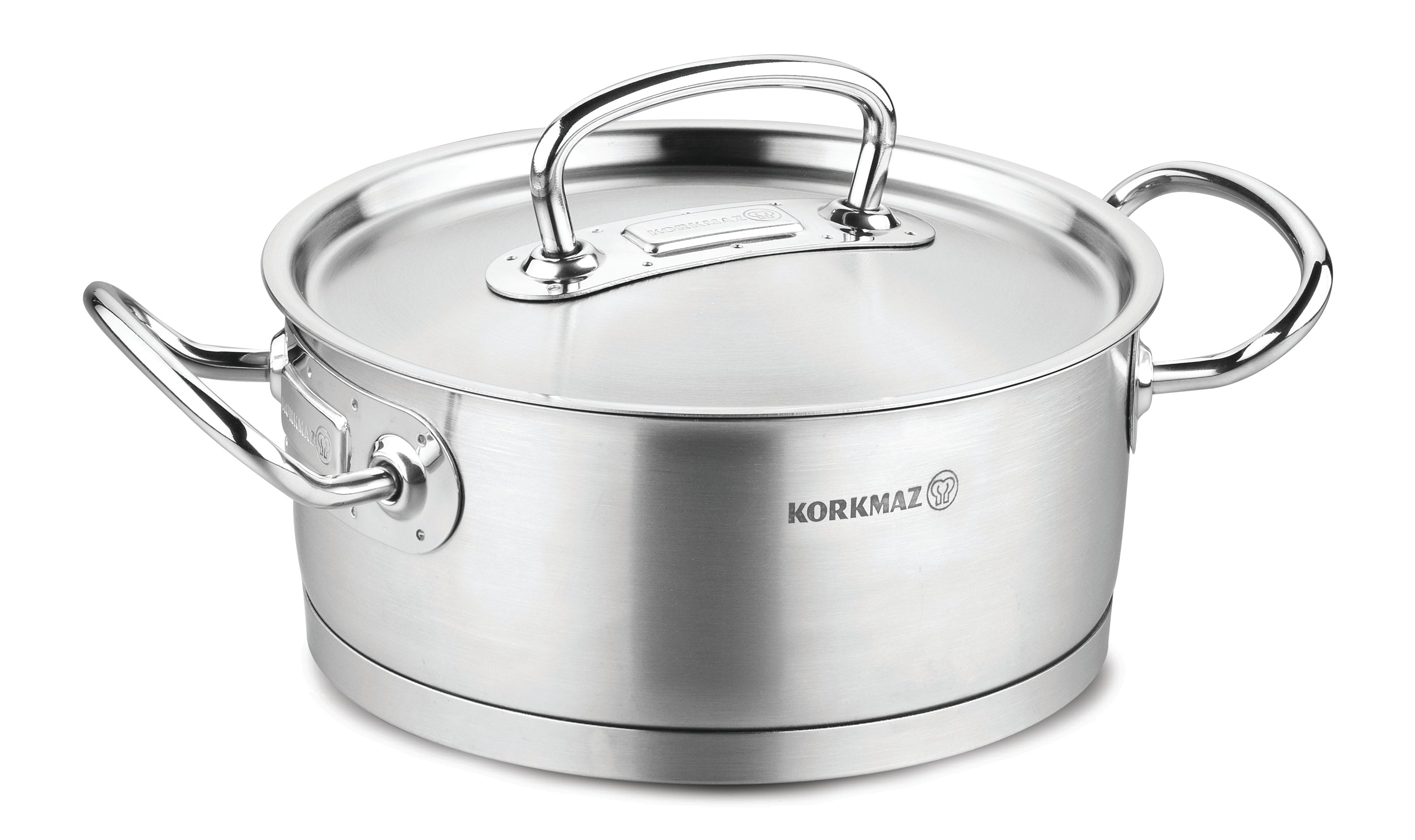 2.8L Stainless Steel Low Pot with Lid - 11.5x9.5 Inches - Perfect for Cooking, Boiling & Serving Soups, Stews & Pasta