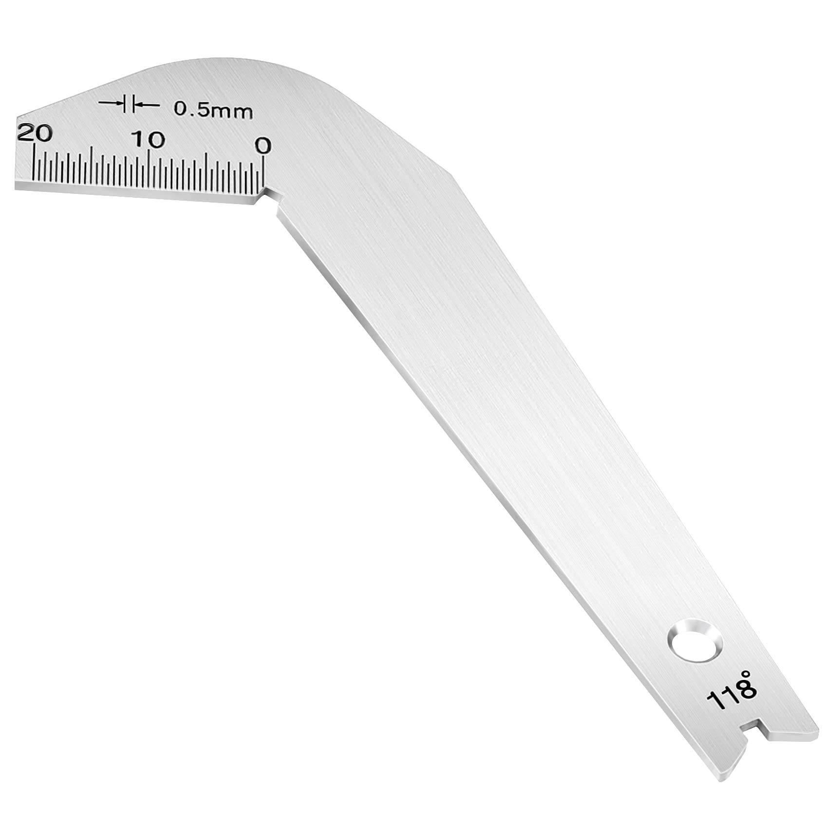 PAGOW 118 Degree Drill Bit Gauge - Stainless Steel Twist Drill Angle Protractor for Sharpening & Grinding | Perfect for Woodworking, Metalworking & DIY Projects