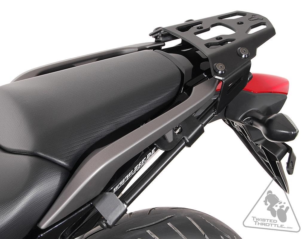 SW Motech GPT 01.151.15001/B ALU Rack Pannier Rack - Black, One Size - Heavy Duty Motorcycle Luggage Carrier for Adventure Touring & Long Distance Travel