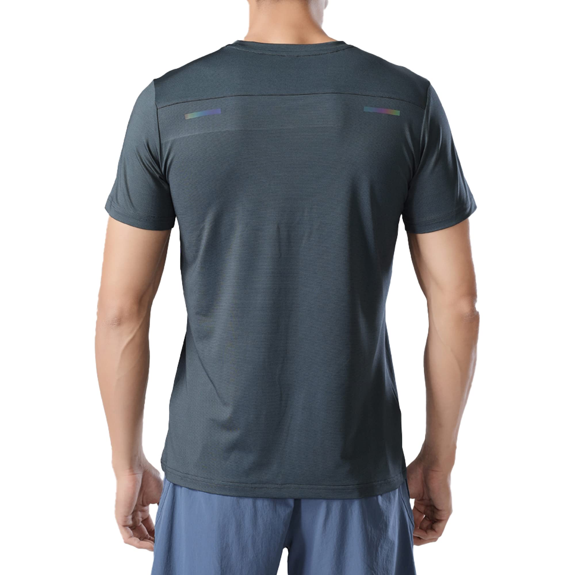 Men's Summer Slim Fit Moisture Wicking Active Athletic Short Sleeve Crew T-Shirt - Breathable Quick Dry Workout Tee for Running, Gym & Outdoor Sports