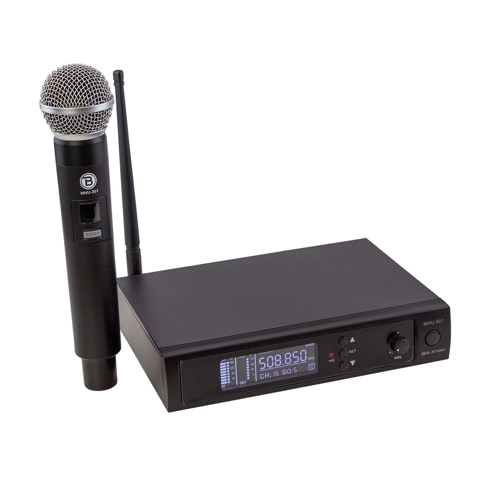 Blastking UHF DSP Wireless Microphone System - Professional Karaoke & Live Performance Mic for Singers, Speakers, Events - Perfect for Home Studio, Church, Wedding, and Stage Performances