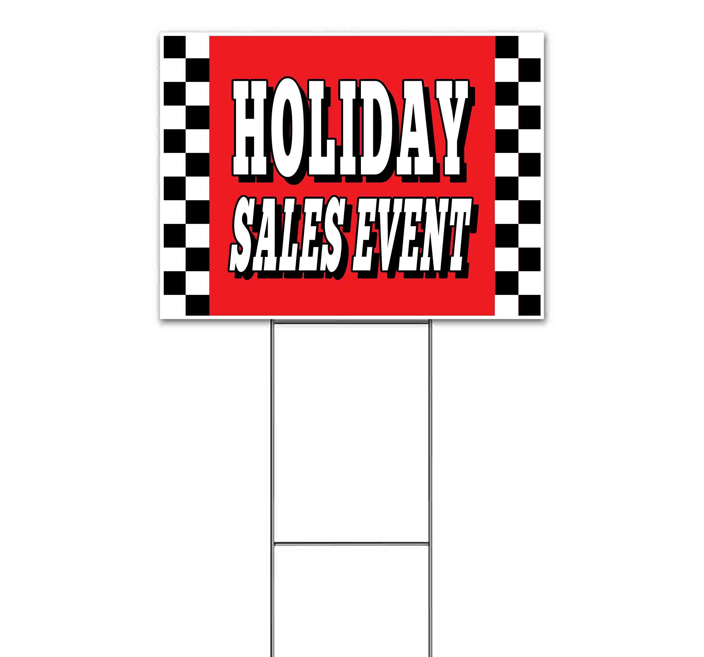 18x24 Yard Signs with Metal Stakes - Holiday Clearance Sale, Bulk Discounts & Multi-Packs | Durable Outdoor Advertising Signs for Businesses, Events & Seasonal Promotions (Made in USA)