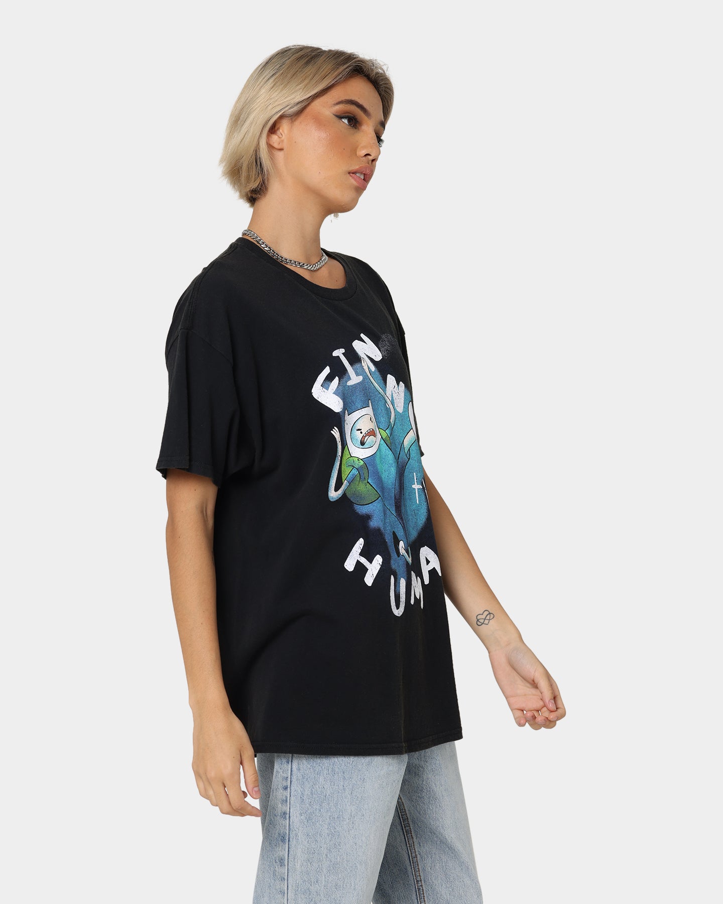 Vintage Adventure Time Finn The Human Graphic T-Shirt - Black Wash - Retro Cartoon Tee for Men & Women - Perfect for Cosplay, Casual Wear & Fan Gifts