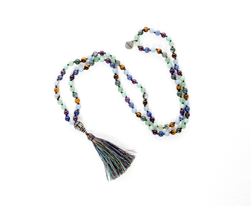 Miraval Mala Necklace - Handmade Buddhist Prayer Beads for Meditation, Yoga & Mindfulness | Spiritual Jewelry Gift for Women & Men | Perfect for Daily Practice, Stress Relief & Positive Energy