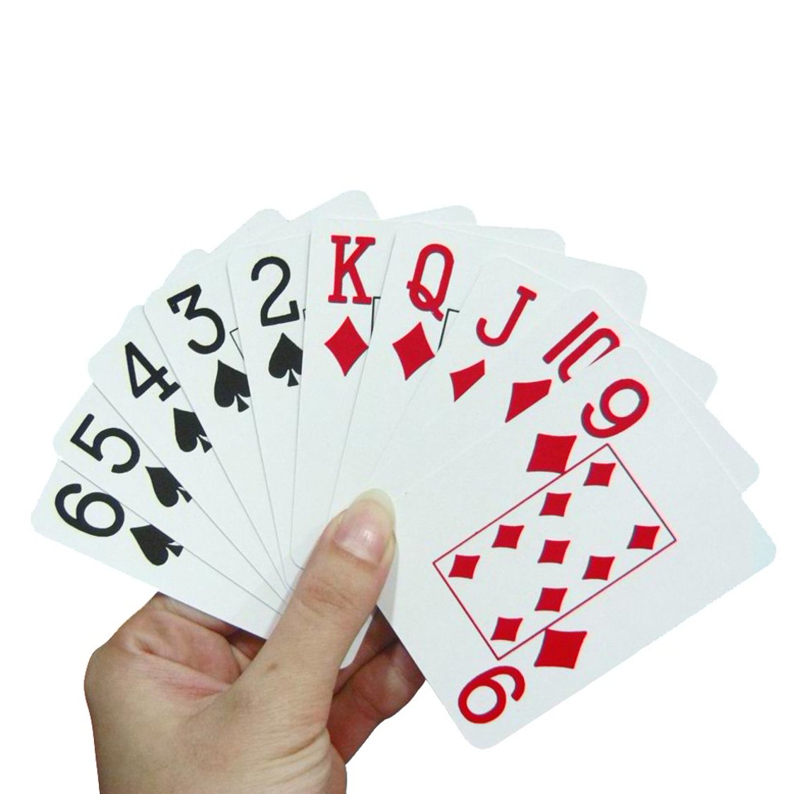 Large Print Playing Cards with Red Backs - Easy to Read for Seniors & Low Vision Players - Perfect for Family Game Nights, Poker, and Bridge