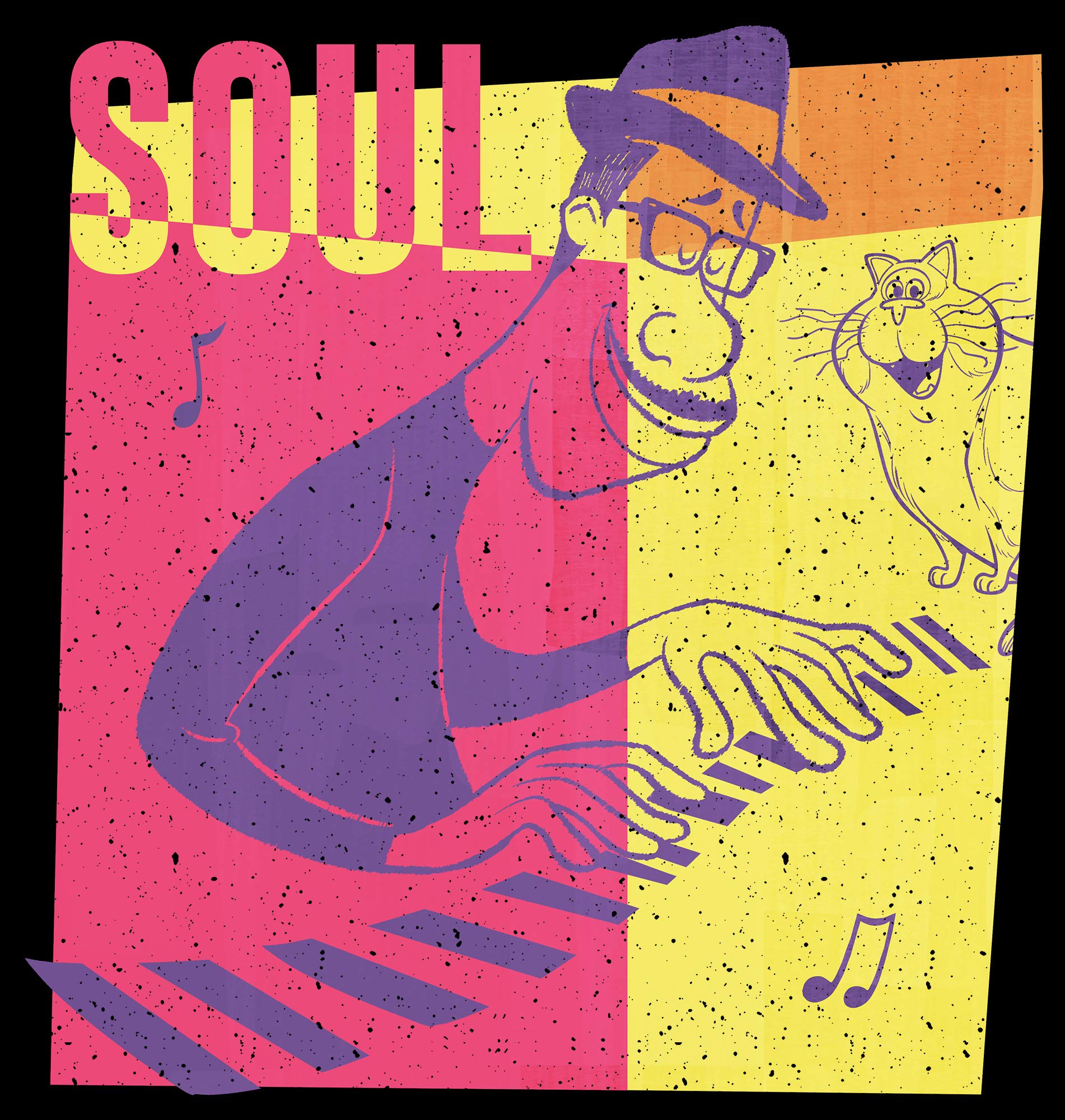 Men's Soul Joe & Mittens Piano Solo Graphic T-Shirt - Casual Cotton Tee for Music Lovers & Cat Enthusiasts - Perfect for Concerts, Gifts & Everyday Wear