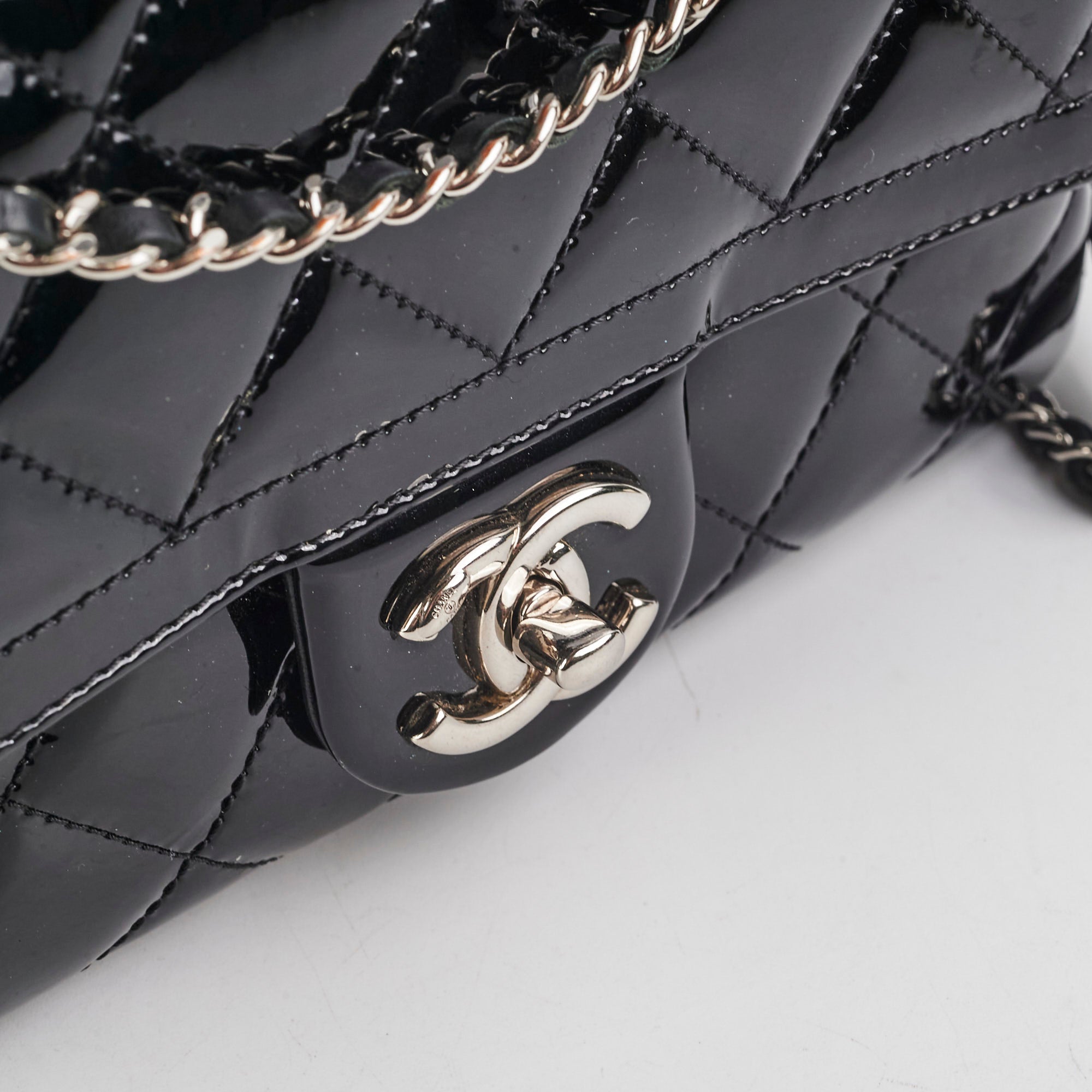 Chanel Patent Leather Seasonal Flap Bag Black - Luxury Designer Handbag for Women, Perfect for Evening Parties & Special Occasions