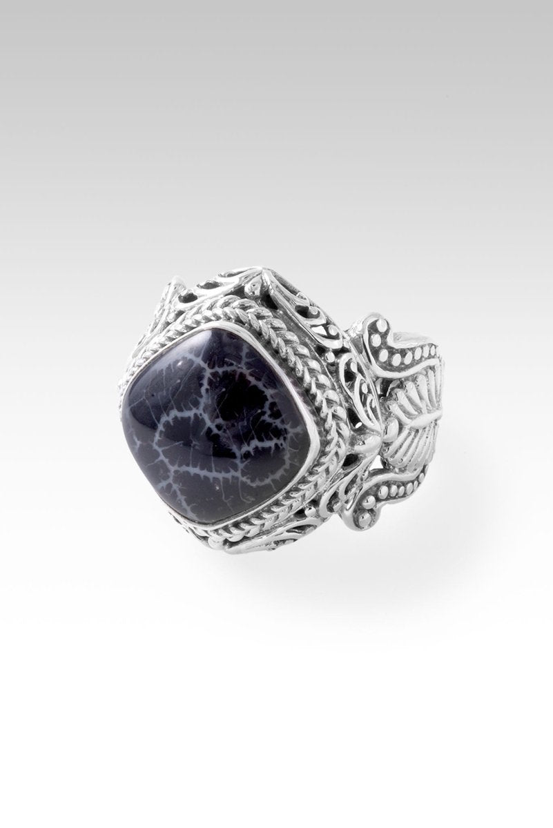 Gentle and Humble in Heart Ring™ - Black Indonesian Coral Jewelry for Women, Dainty Stackable Ring, Minimalist Boho Style - Perfect for Everyday Wear, Gift Giving & Special Occasions