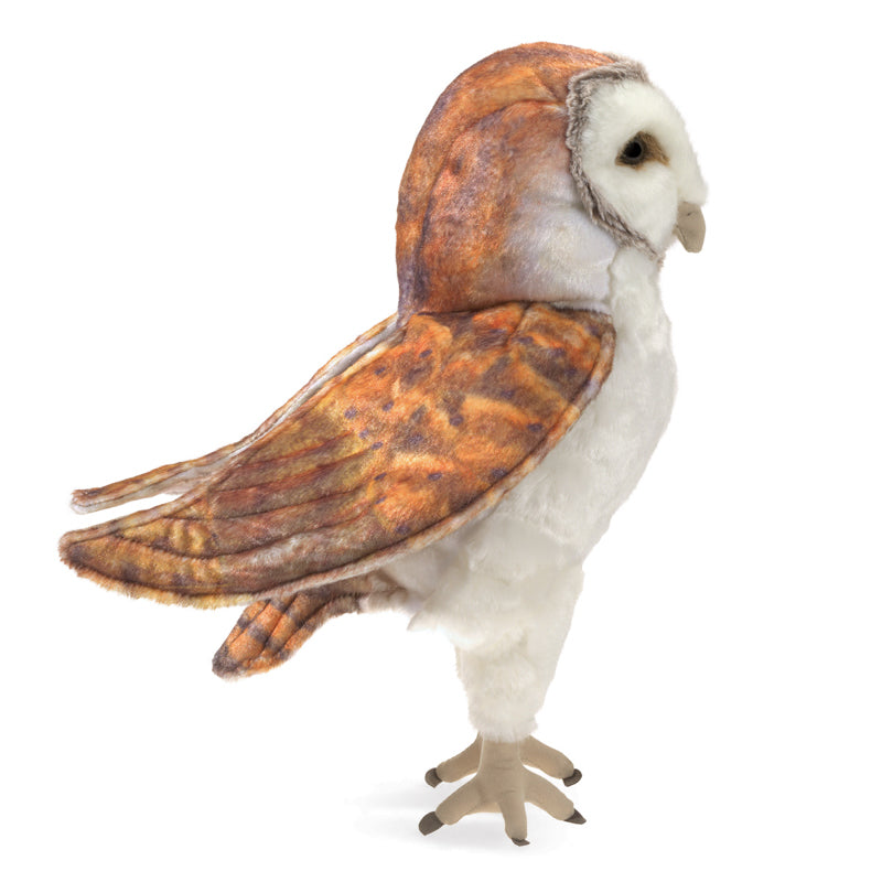Folkmanis Barn Owl Hand Puppet - Realistic & Interactive Toy for Kids, Storytelling, and Educational Play