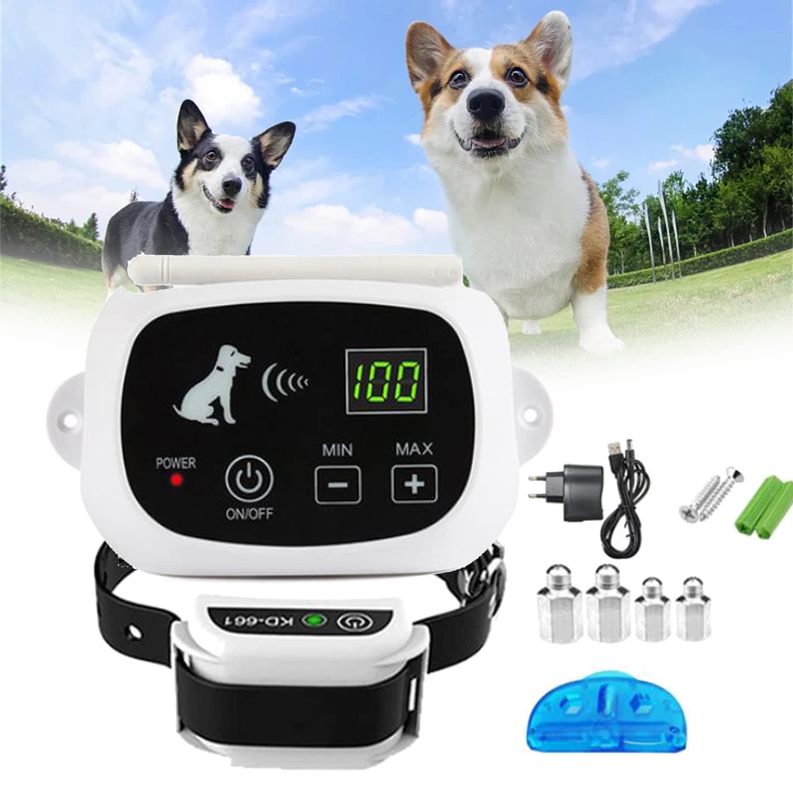 XOWRKGX Wireless Electric Dog Fence System - Remote Control Pet Containment with Signal Strength Indicator | Safe & Effective for Small, Medium & Large Dogs | Perfect for Backyard, Garden & Outdoor Training