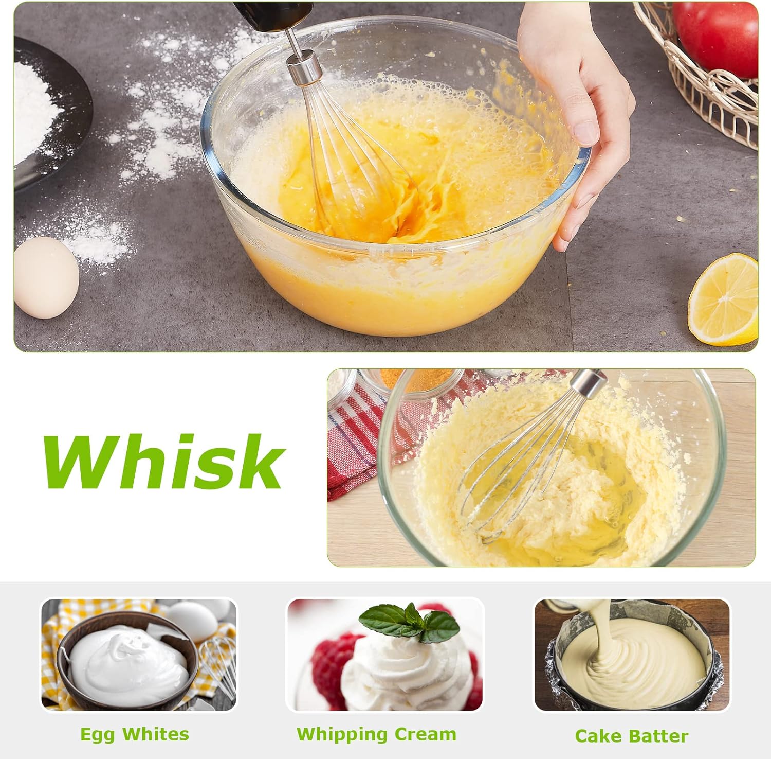 Bonsenkitchen 4-in-1 Immersion Hand Blender - 20 Speed & Turbo Stainless Steel Stick Mixer with Whisk, Beaker & Chopping Bowl - Perfect for Smoothies, Soups, Baby Food & Baking