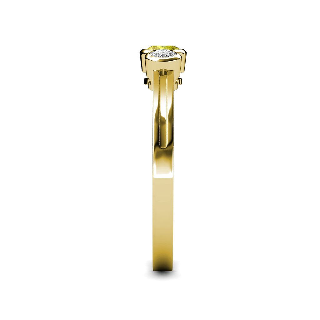 0.49ct Yellow & White Diamond Ring in 14K Gold for Engagement