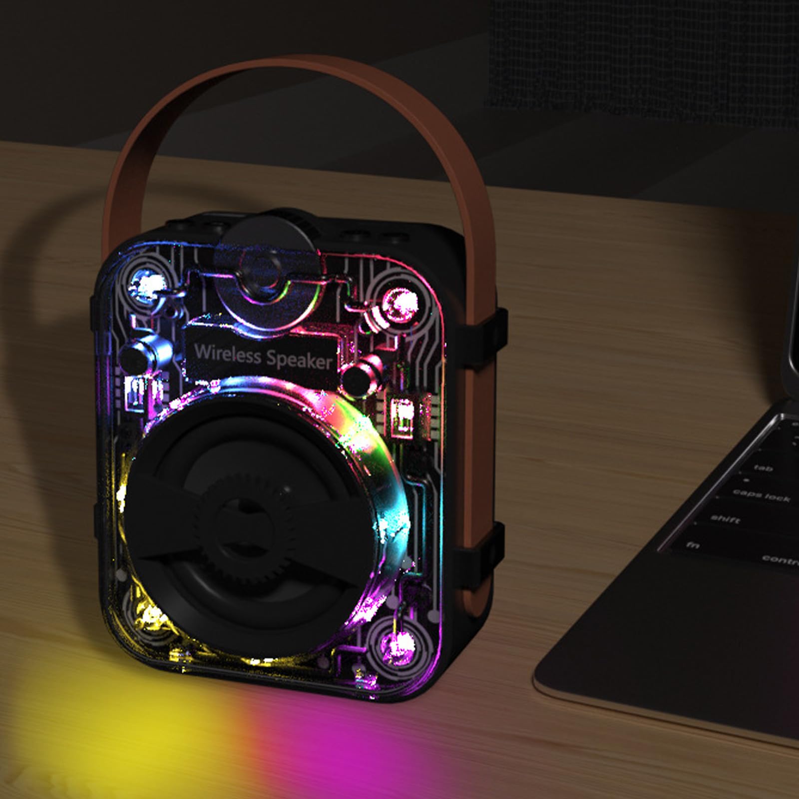 Cyberpunk Wireless Bluetooth Speaker - Portable Stereo with Deep Bass, Handheld Design for Indoor & Outdoor Use | Perfect for Parties, Travel, and Home Entertainment (Black)
