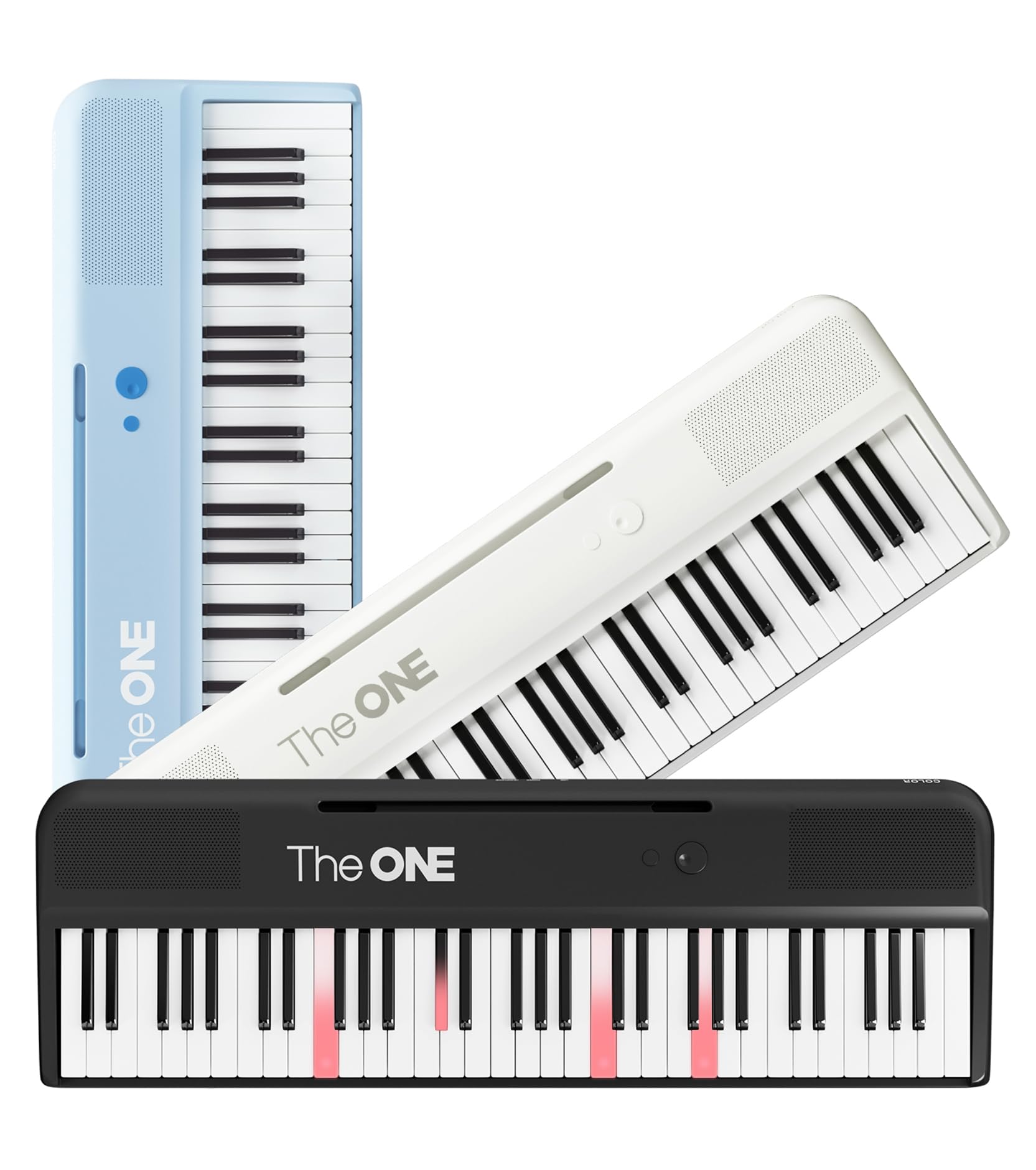 The ONE Smart Keyboard COLOR 61-Key Lighted Digital Piano for Beginners with 256 Tones, 64 Polyphony, Built-in LED Lights & Free Apps - Perfect for Home Practice, Music Learning & Live Performance (Black)