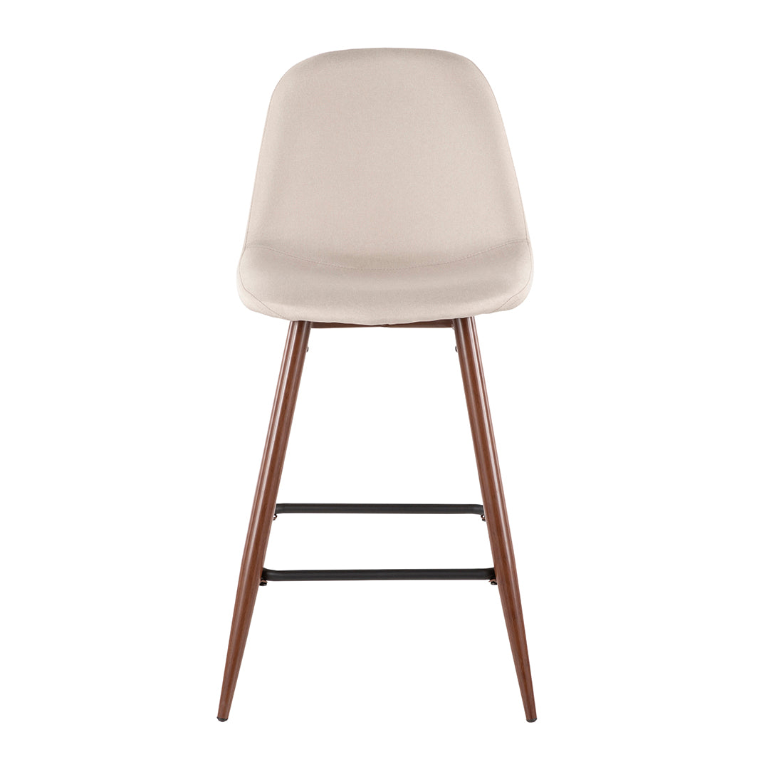 Modern Pebble Counter Stools (Set of 2) - Bar Height Kitchen Island Stools with Back Support for Dining Room, Breakfast Nook & Home Decor