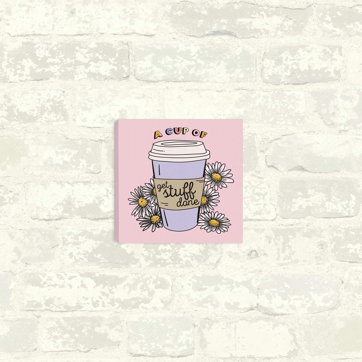 RoomMates Get Stuff Done Coffee Canvas Wall Art - Motivational Office Decor for Coffee Lovers, Home & Workplace Inspiration