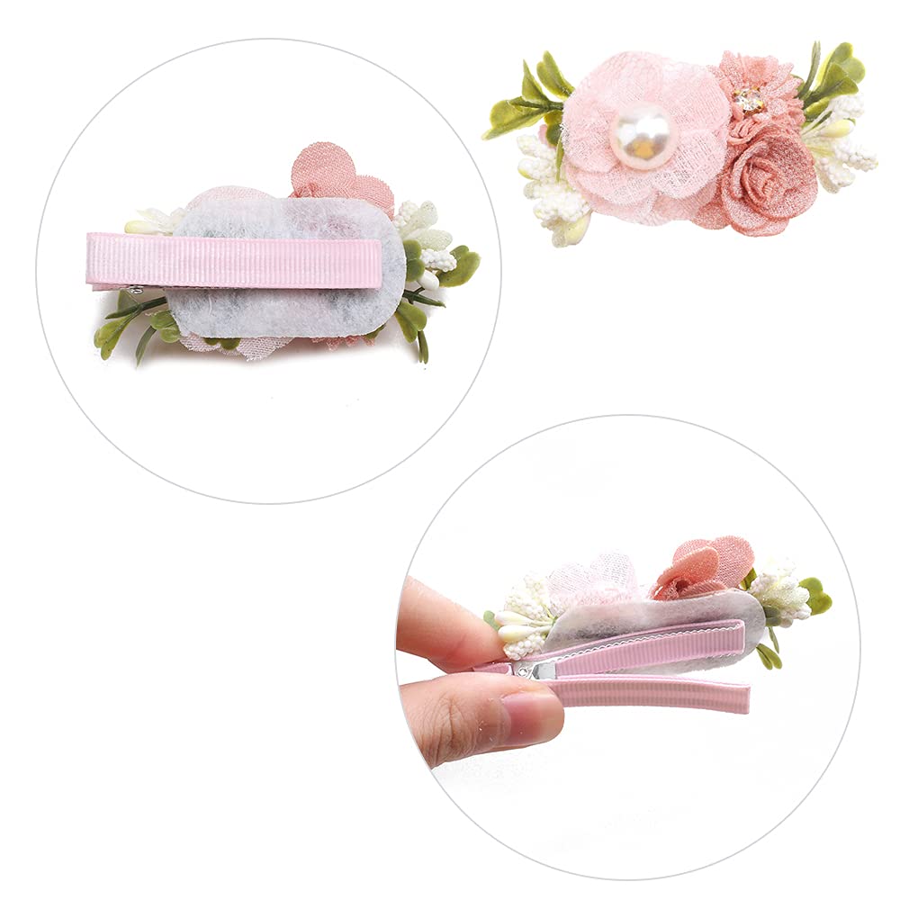 Floral Hair Clips Set for Baby Girls - 3pcs Lightweight Flower Hair Bows with Boutique Lined Alligator Clips | Perfect for Toddlers, Teens & Gift Giving | Birthday Parties, School, Photo Shoots & Special Occasions