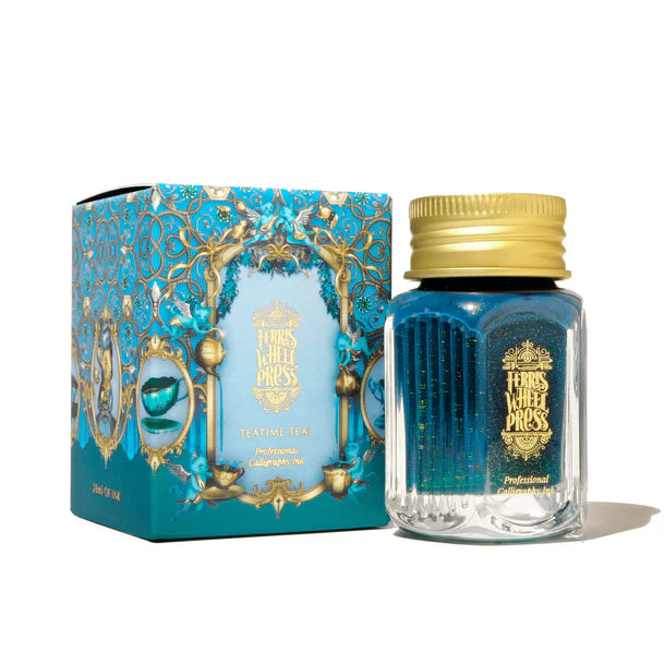 Ferris Wheel Press 28ml Teatime Teal Fountain Pen Ink - Premium Calligraphy & Writing Ink for Journals, Letters, and Artistic Projects