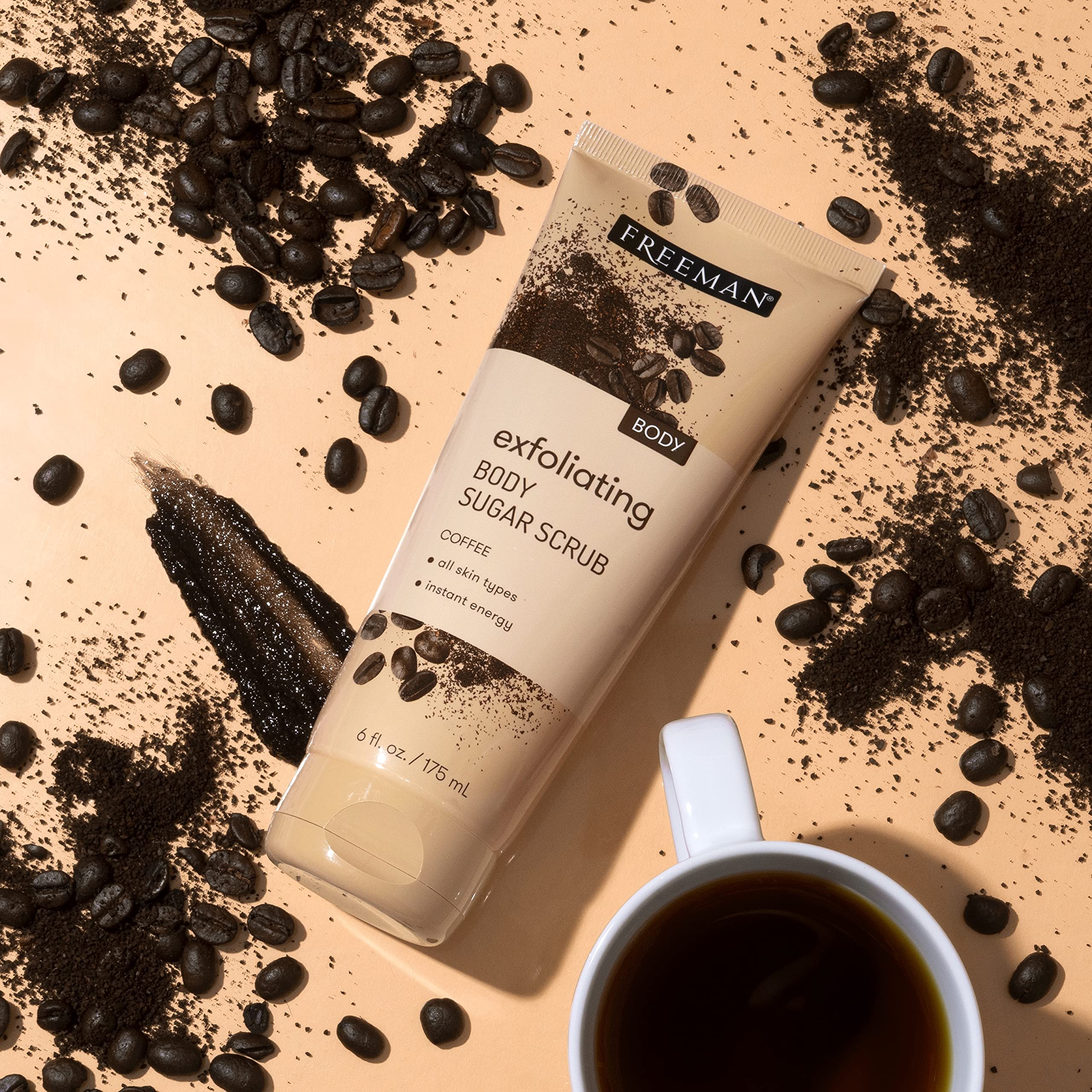 Freeman Sugar Body Scrub Set - Strawberry Milk, Green Tea & Coffee Exfoliating Scrubs | Hydrating & Deep-Cleansing Skincare | Removes Dirt, Oil & Impurities | Prepares Skin for Self-Tanning | 3-Pack | Perfect for Spa Day, Pre-Tan Routine & At-Home Skincare