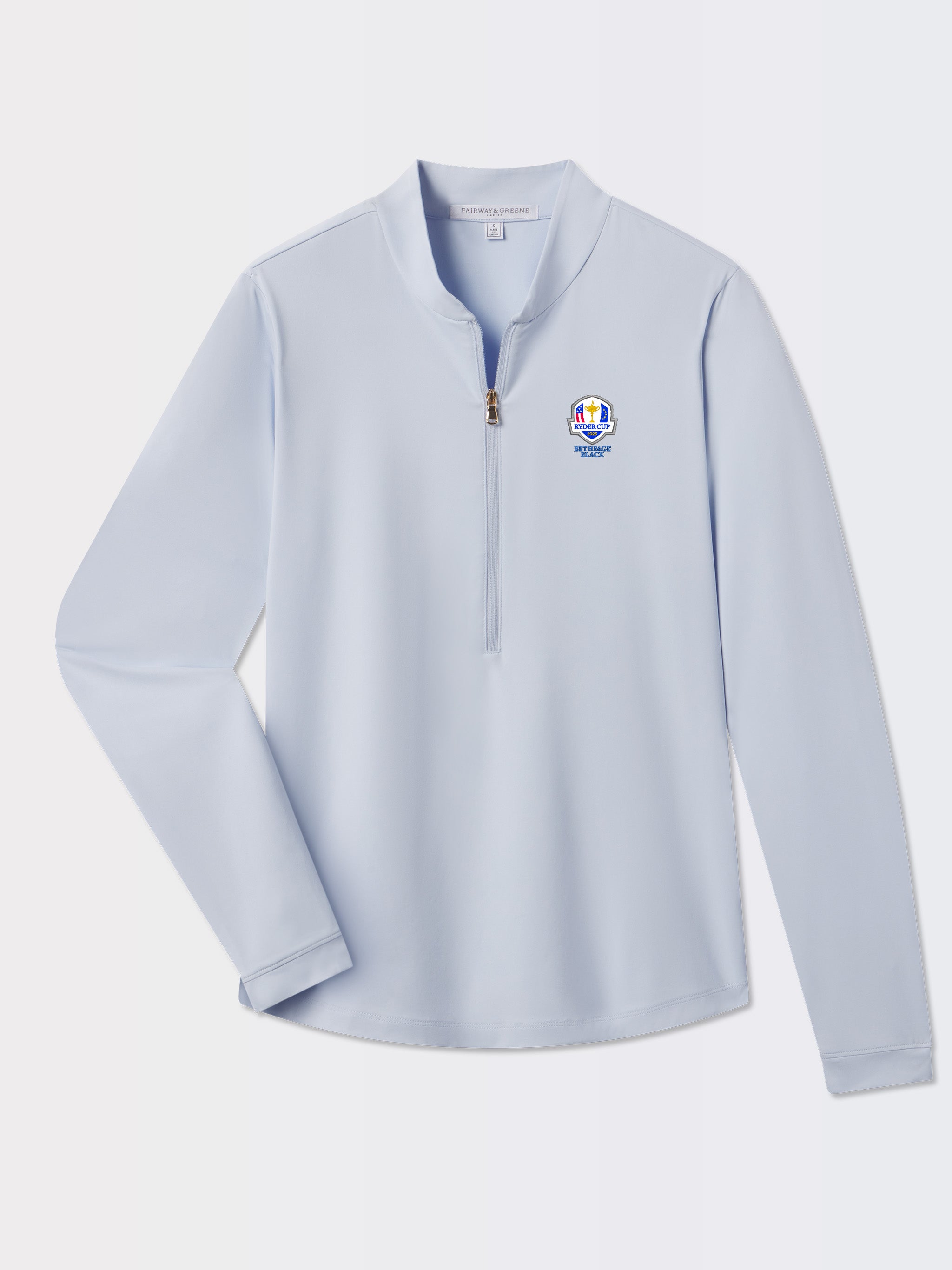 Ryder Cup Men's Cat Long Sleeve Zip-Up Golf Shirt - Comfortable Performance Wear for Golfing & Casual Outings