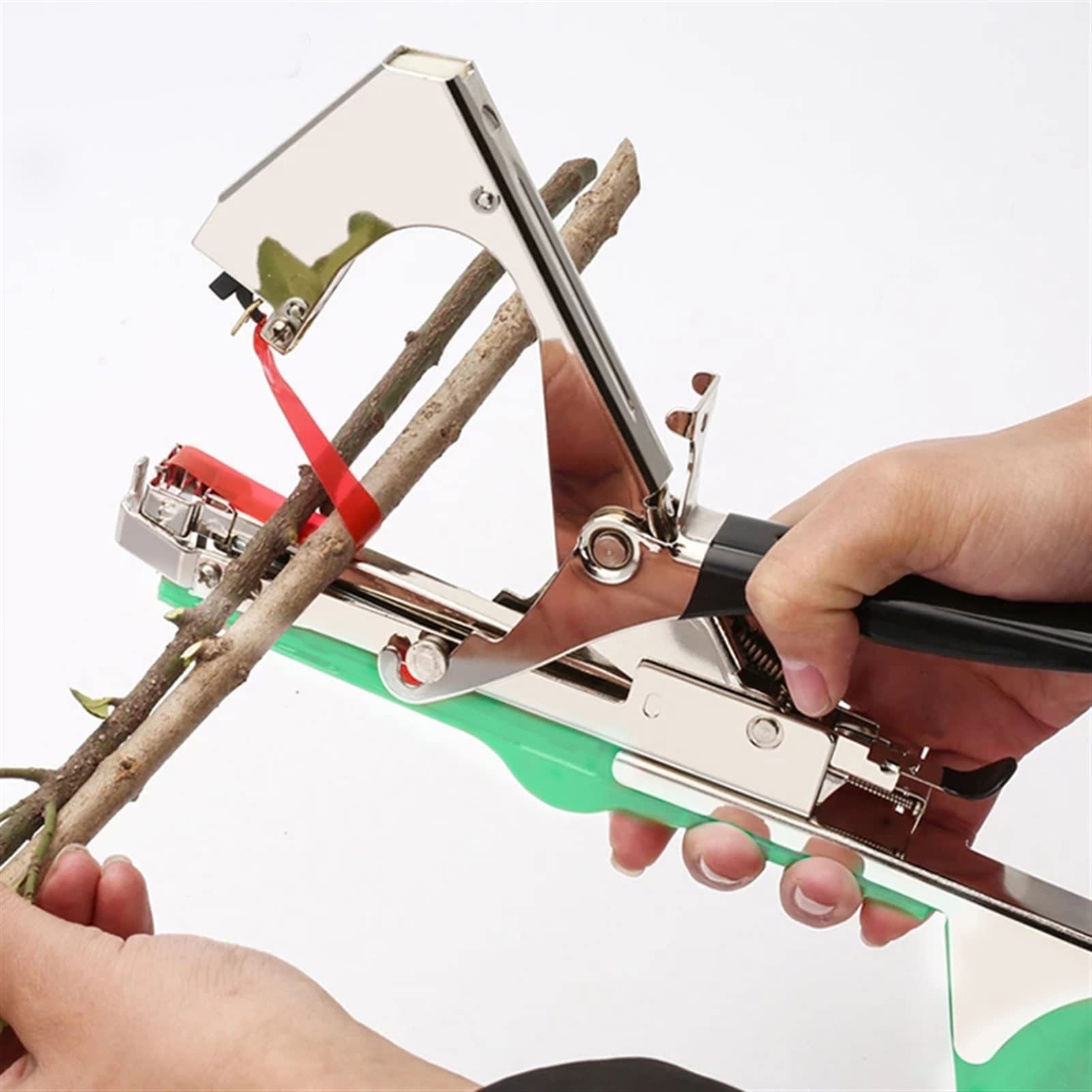 Plant Tying Machine with 10 Rolls Tape Set - Garden Tying Tool for Vegetables, Grapes, Tomatoes, Cucumbers & Flowers (Set 1) | Perfect for Vine Support, Plant Training & Greenhouse Gardening