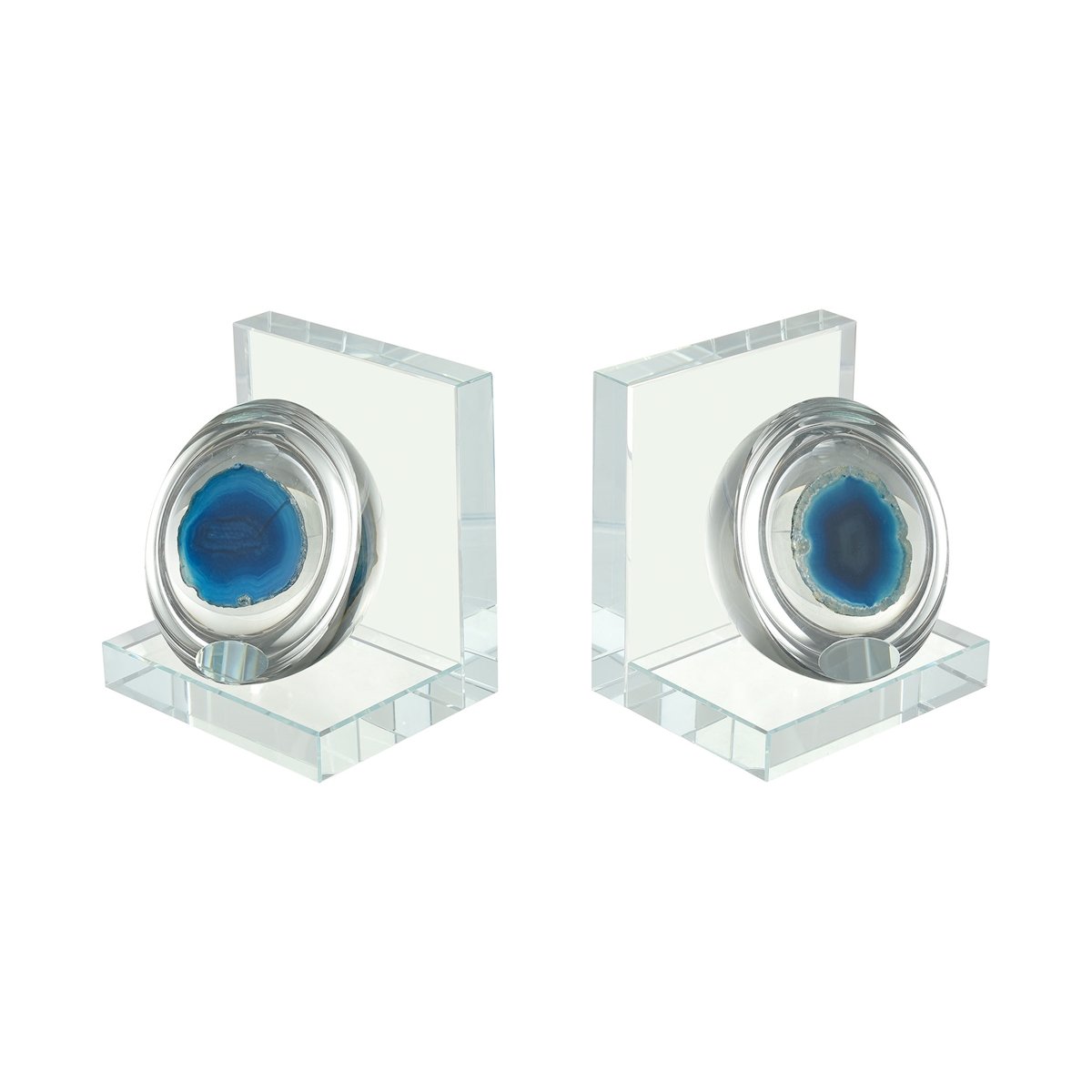 Elk Home Elysium Decorative Bookends - Blue Book Holders for Shelves, Office & Home Decor - Perfect for Bookshelves, Desks and Gift Giving