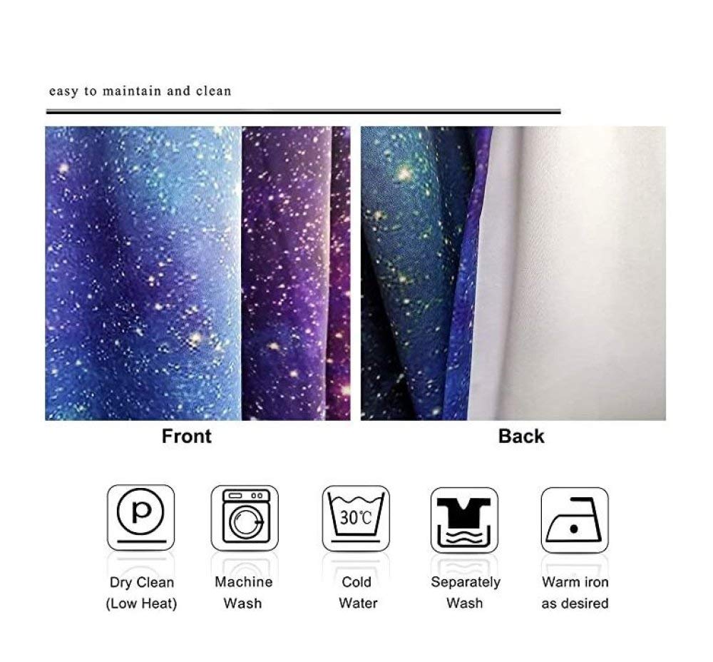 3D Printed Cosmic Earth Planet Window Curtains - 2 Panels Blackout Drapes for Sun Reduction (52x84 Inches) | Perfect for Living Room, Bedroom & Kids Room Decor