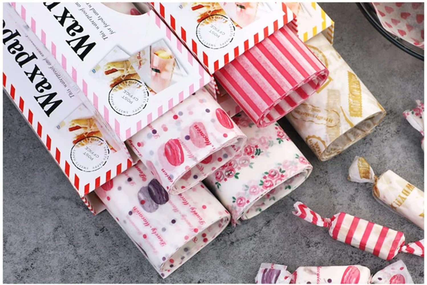 50Pcs Food Grade Wax Paper Sheets - Greaseproof & Non-Stick Baking Parchment for Bread, Sandwich, Burger, Fries Wrapping | Perfect for Baking, Cooking, Food Storage & Picnic Packing