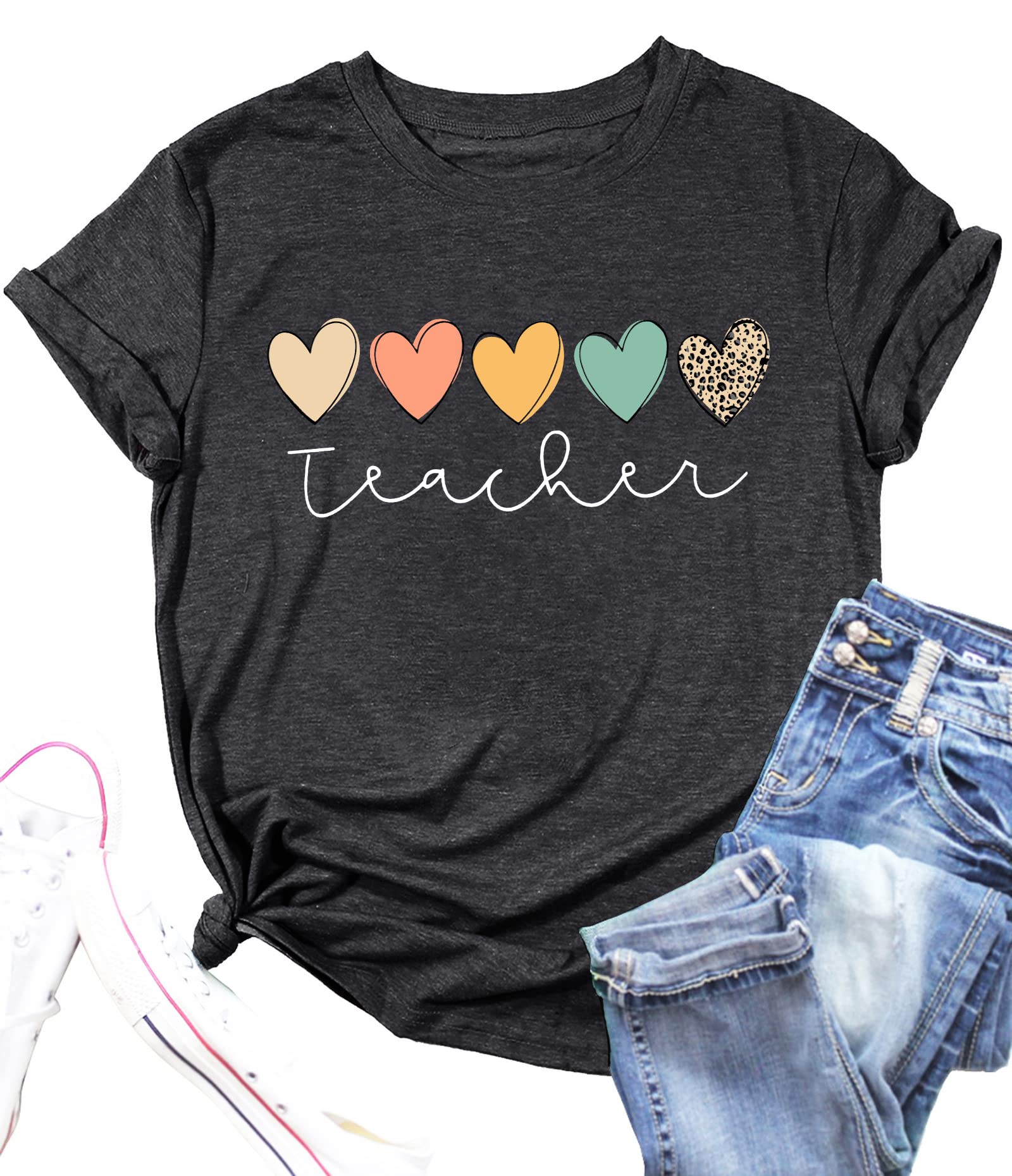 Funny Teacher T-Shirts for Women - Short Sleeve Graphic Printed Blouse | Perfect Teacher Appreciation Gift & Casual Wear for Classroom, School Events & Everyday Teaching