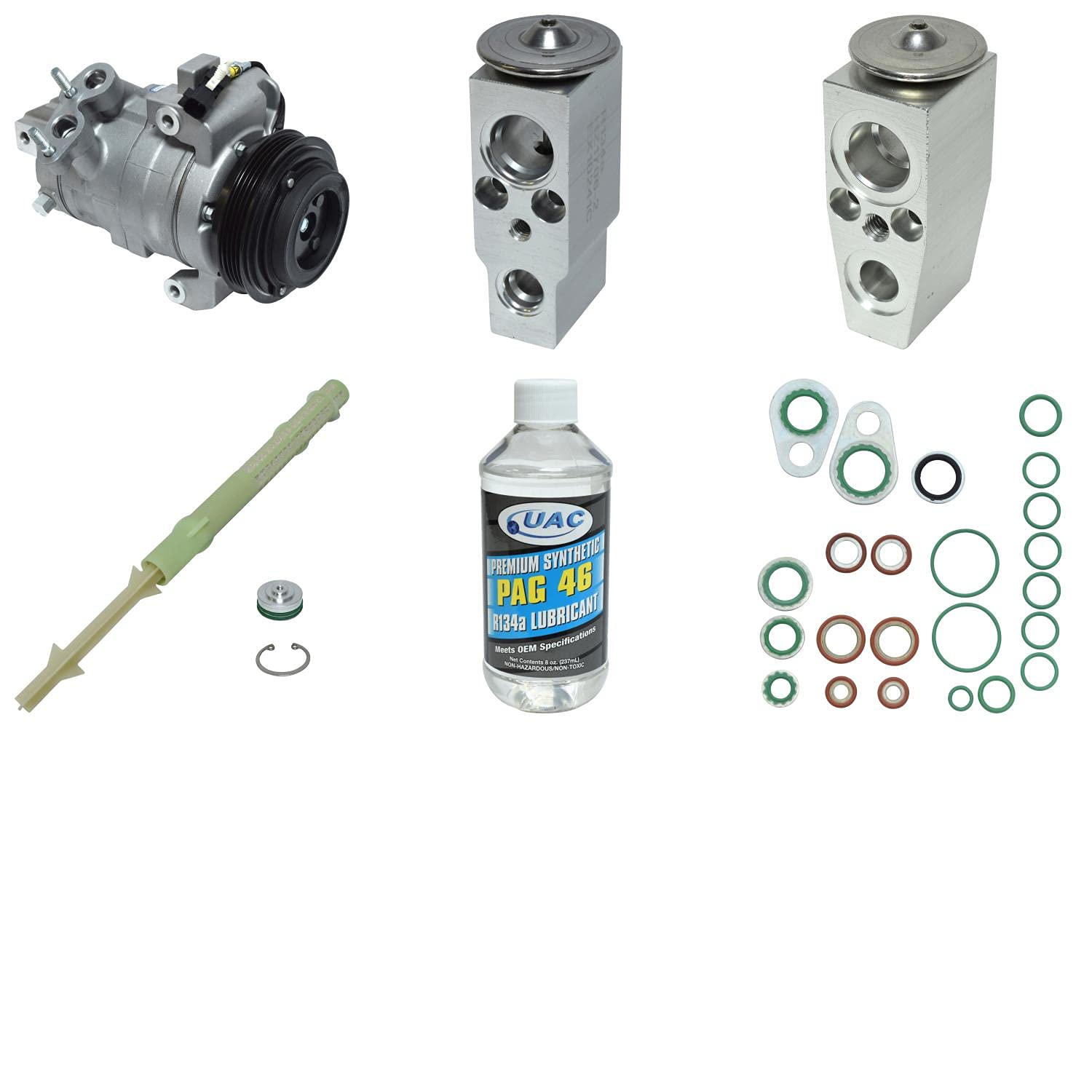 HVAC A/C Compressor Replacement Kit for Car & Truck - Universal Fit for Most Vehicles - High Performance Auto AC Repair Kit (Ideal for Summer Cooling System Maintenance & Road Trip Preparation)