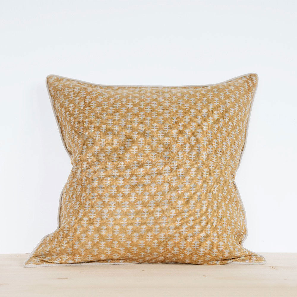 Handmade Linen Block Printed Pillow Cover No. 0706 - Bohemian Home Decor for Living Room, Bedroom & Sofa