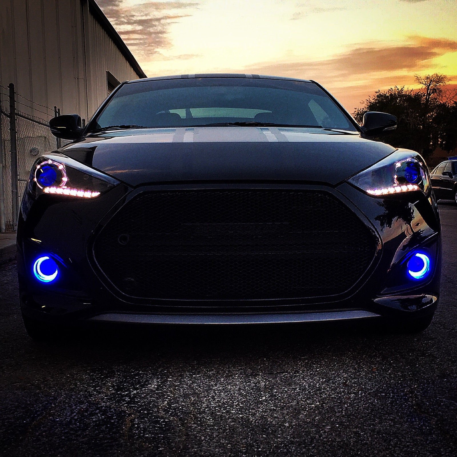 Brand White Angel Eye Halo Fog Lights for Hyundai Veloster Turbo - High Performance LED Fog Lights with DRL Function - Perfect for Night Driving & Off-Road Adventures