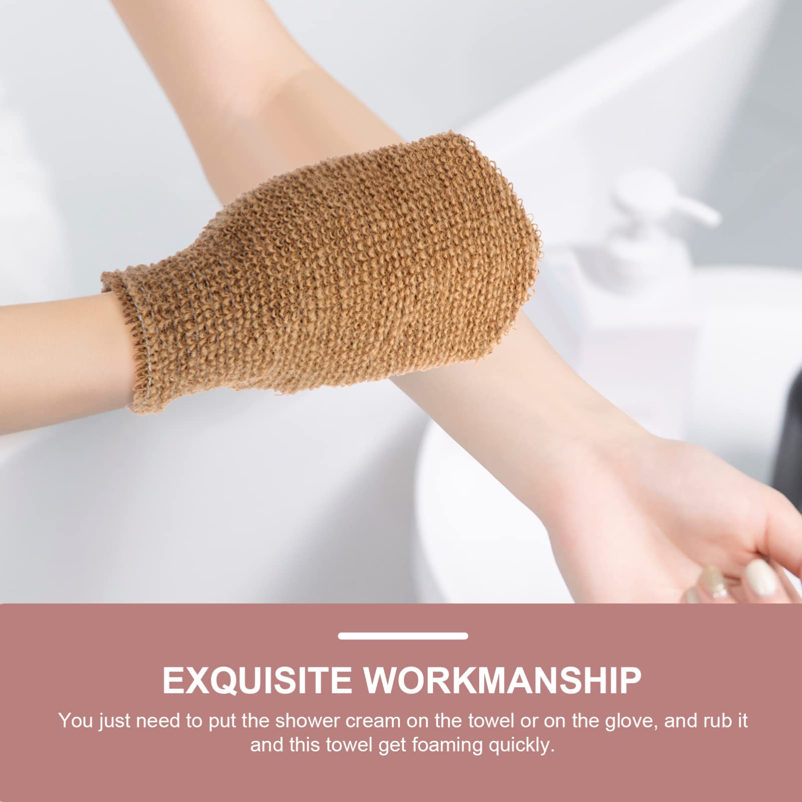 FOMIYES Exfoliating Bath Gloves & Washcloth Set - Body Scrubber Mitts & Long Exfoliating Towel for Dead Skin Cell Removal - Perfect for Spa, Shower & Dry Brushing at Home