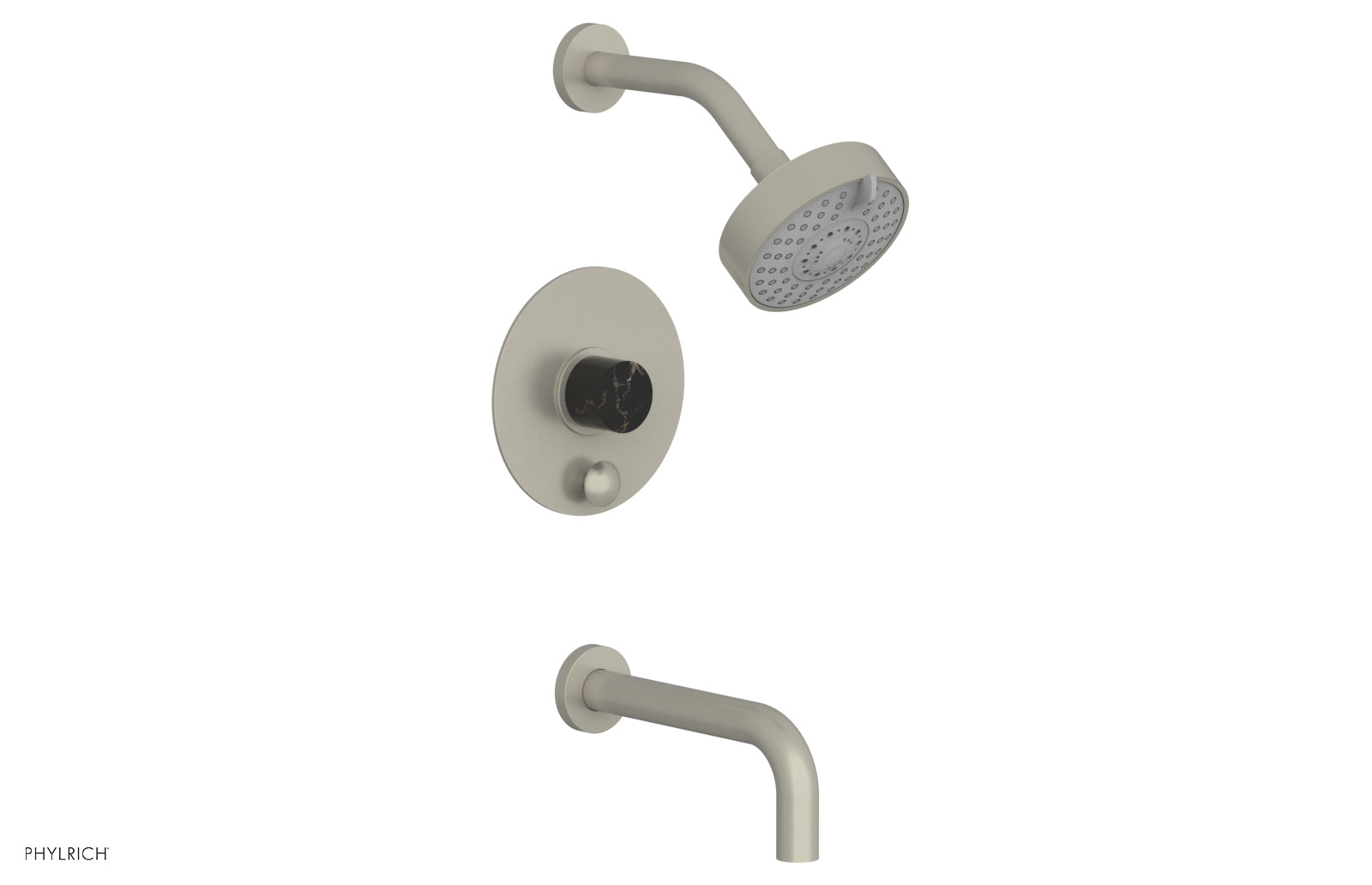 BASIC II Pressure Balance Tub and Shower Set - Black Marble Finish, 230 28 Series | Perfect for Modern Bathroom Renovations & Spa-Like Showers