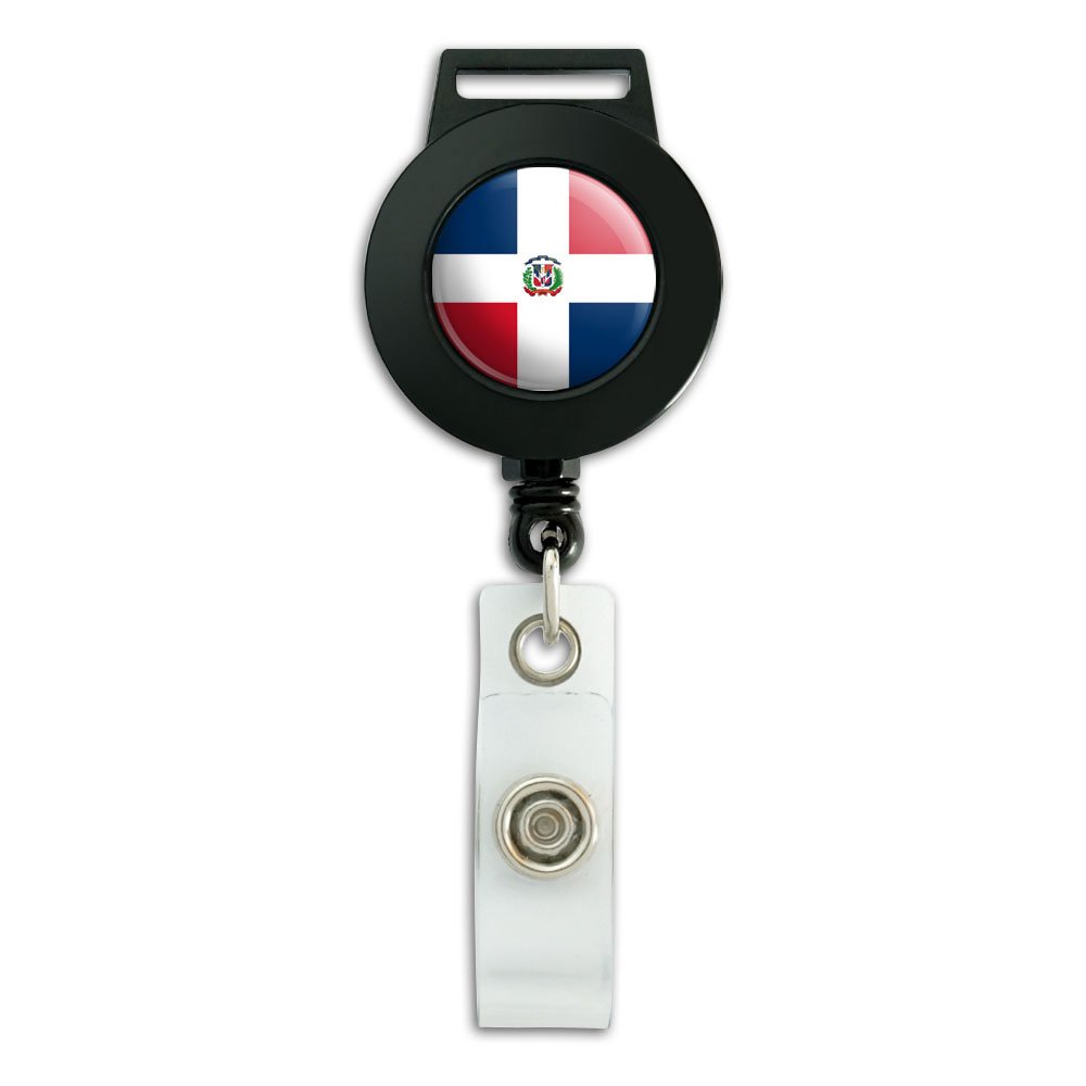 Dominican Republic Flag Lanyard with Retractable Reel & ID Badge Holder - Perfect for Schools, Offices, Events and National Pride Accessories