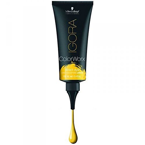 Schwarzkopf Professional Salon Igora Colorworx Semi-Permanent Hair Dye - 100ml Vibrant Yellow | Ammonia-Free Conditioning Color for Salon-Quality Results at Home | Perfect for Creative Coloring, Highlights & Fashion Shades