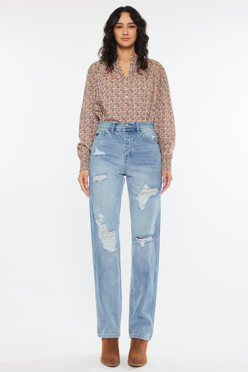 Letitia Ultra High Rise 90's Boyfriend Jeans - Vintage Distressed Denim Pants for Women | Perfect for Casual Outfits, Street Style & Retro Fashion Looks