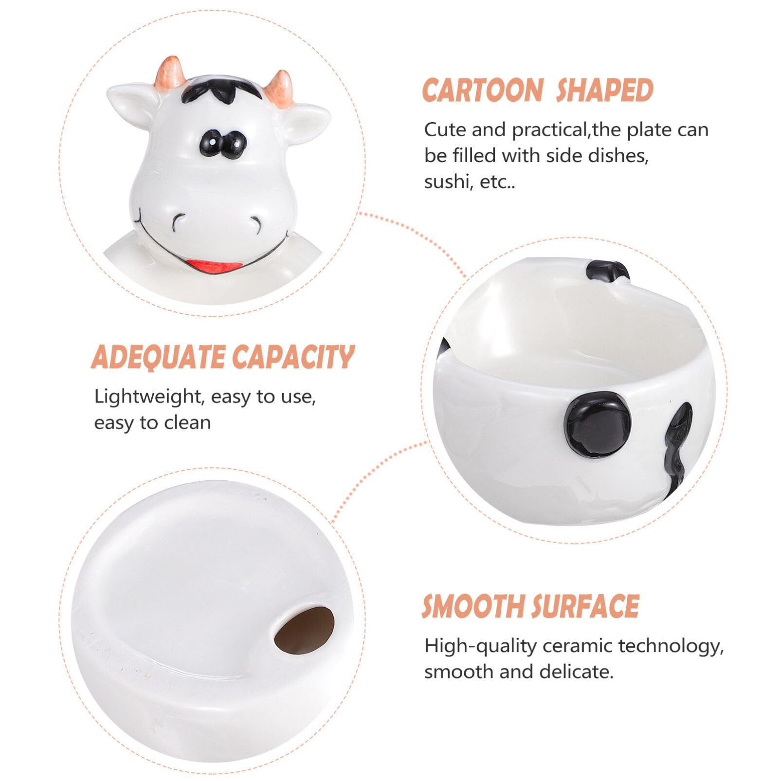 Premium Ceramic Mixing Bowls Set - 3-Piece Cow Print Salad, Fruit & Cereal Bowls for Kitchen | Decorative Porcelain Serving Bowls for Desserts, Snacks & Breakfast | Perfect for Home, Restaurants & Gifts