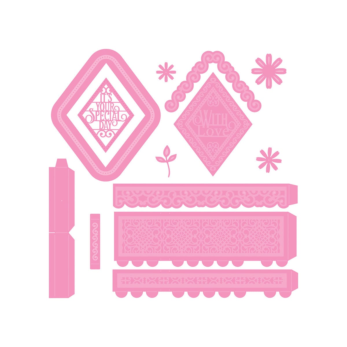 Delightful Diamond Box Die Set 5368e - Premium Scrapbooking & Card Making Supplies for DIY Crafts and Gift Packaging