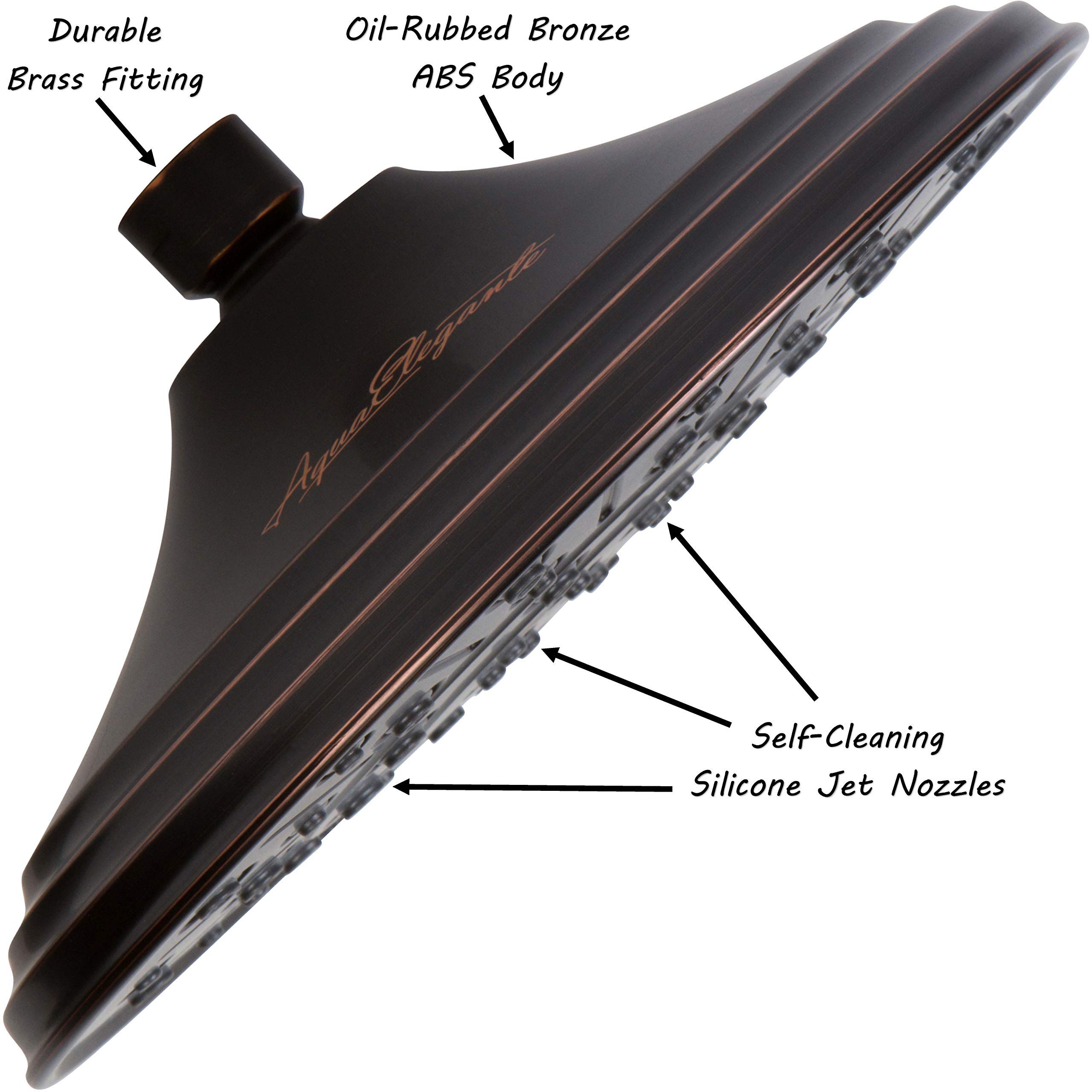 8 Inch Luxury Rainfall Shower Head with Water Filter - Removes Chlorine, Oil-Rubbed Bronze Finish, 2.5 GPM Flow Rate + 12 Inch Shower Arm & Flange - Perfect for Spa-Like Bathroom Experience & Skin Protection